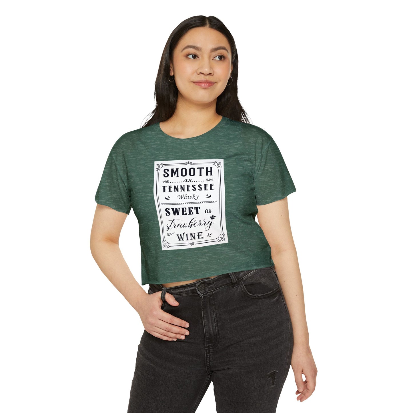Crop Top — "Smooth as Tennessee Whiskey, Sweet as Strawberry Wine" Vintage Graphic