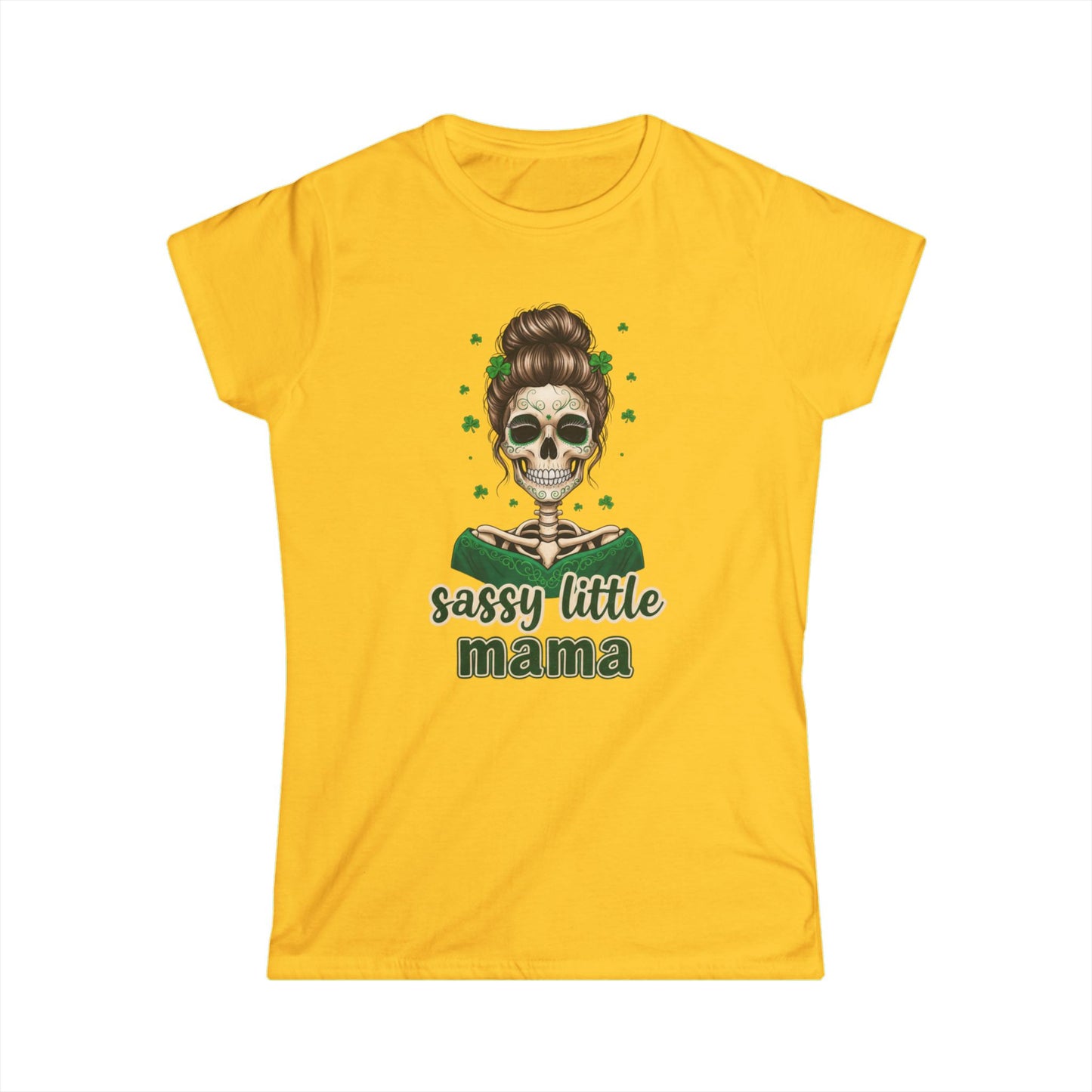 Sassy Little Mama skull design Tee | Mother's Day, St. Patrick's inspired