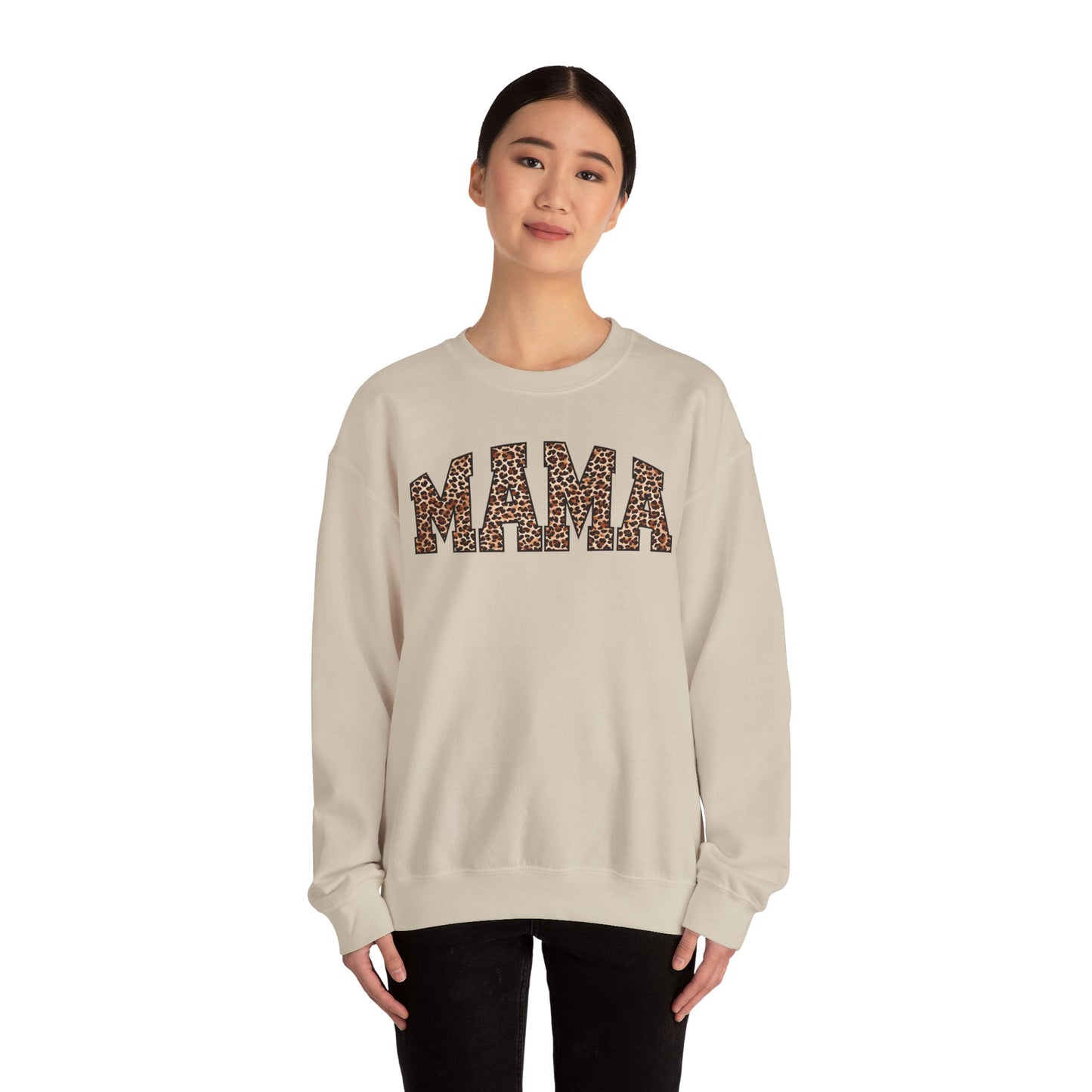 Mama Leopard Print Crewneck Sweatshirt - Unisex Heavy Blend™