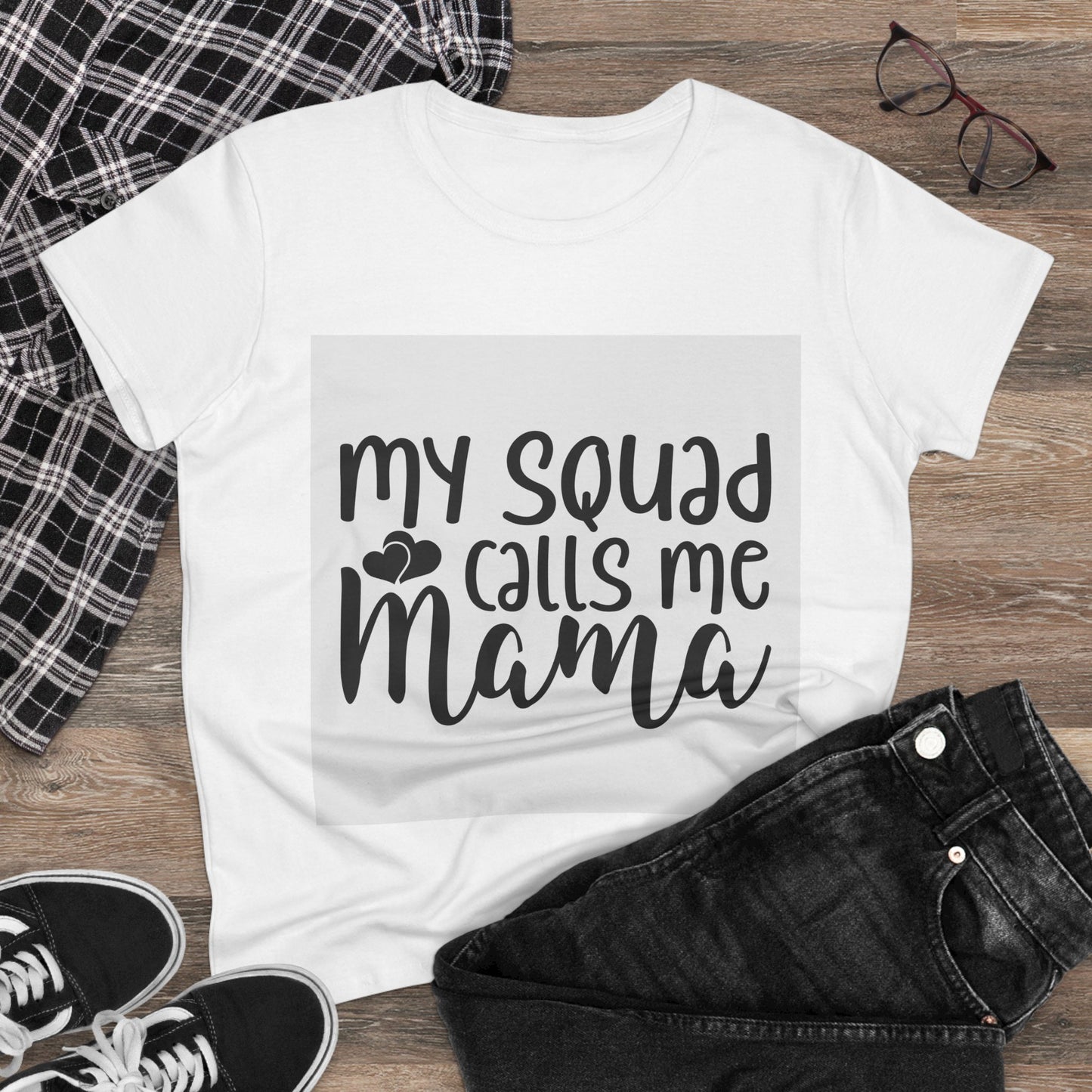 Mama Squad Women's Midweight Cotton Tee - Perfect for Mother's Day and Everyday Wear