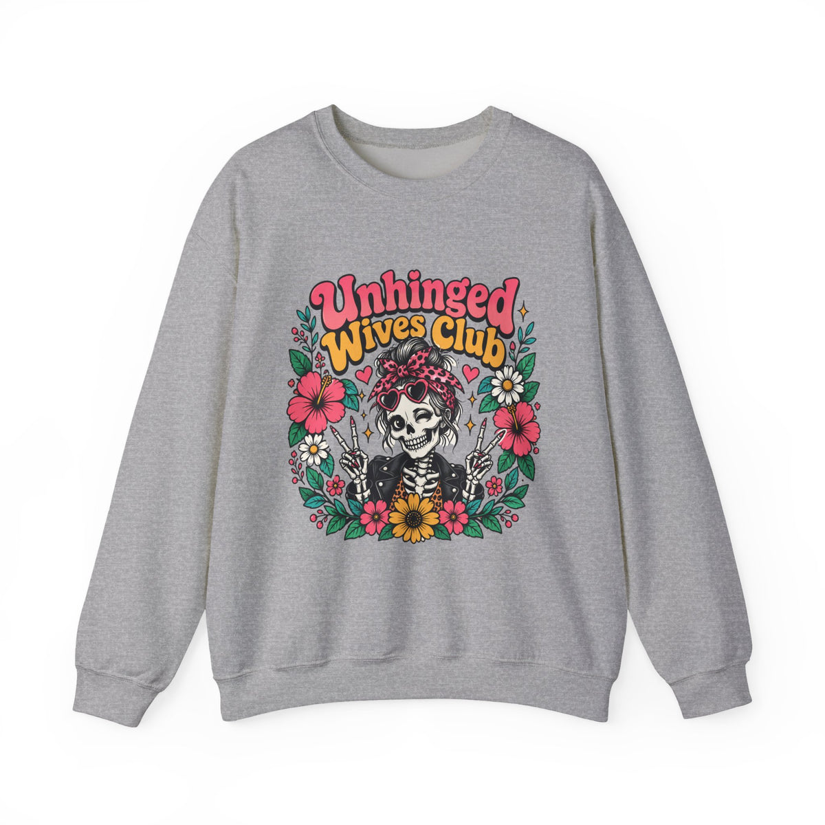 Unhinged Wives Club Skeleton Floral Sweatshirt