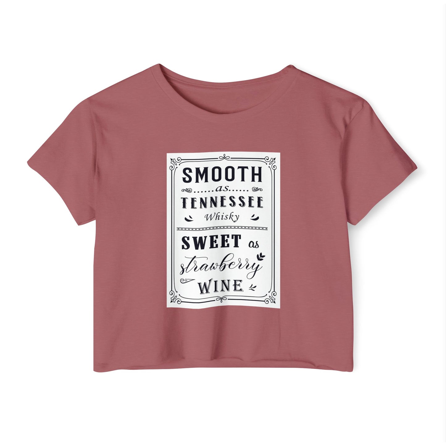 Crop Top — "Smooth as Tennessee Whiskey, Sweet as Strawberry Wine" Vintage Graphic