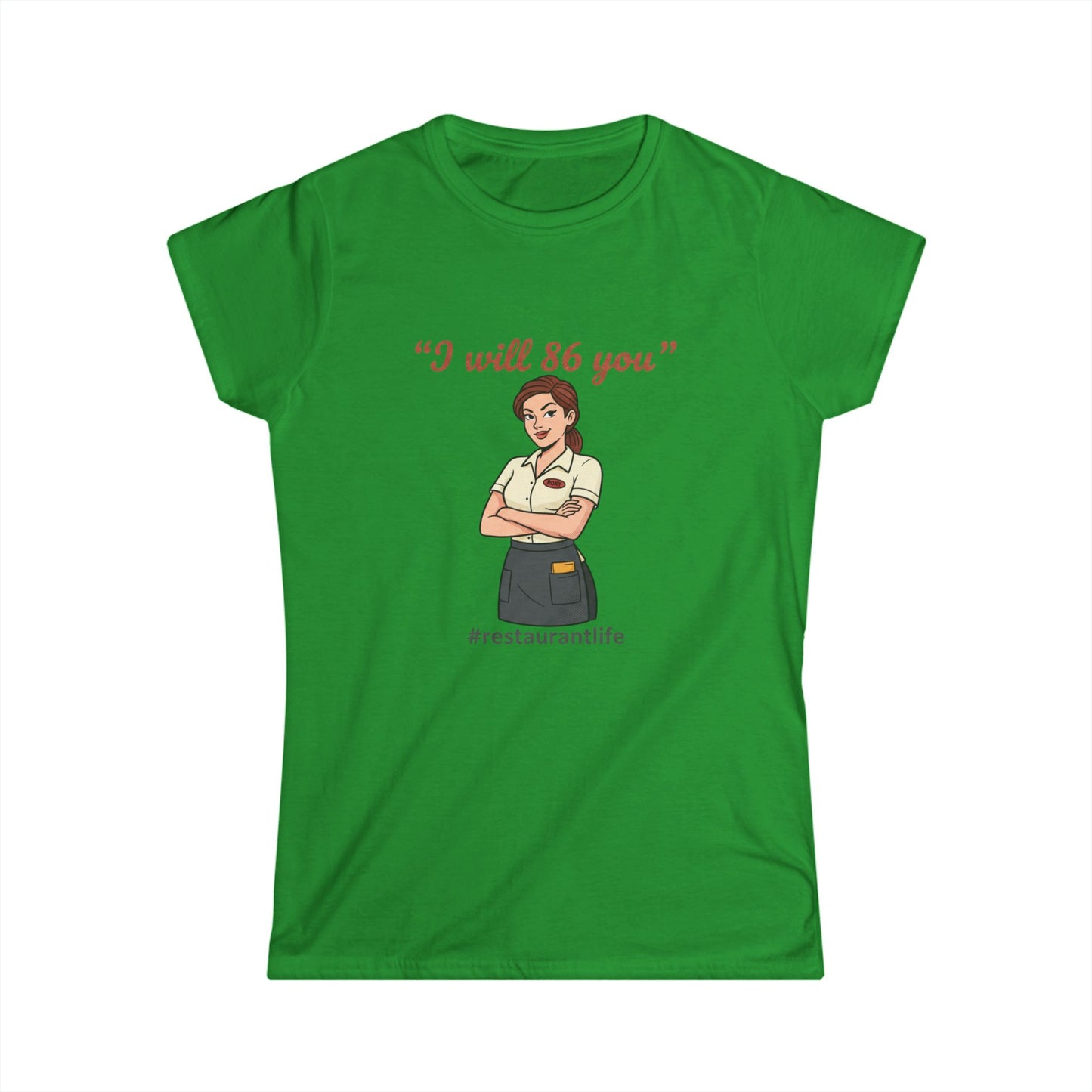 I will 86 you" waitress illustration Tee | #restaurantlife, server shirt, funny