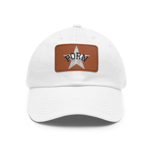 Stylish Dad Hat with Leather Patch, Casual Cap for Men, Summer Accessory, Fun Gift for Dads, Trendy Headwear. fun gifts for her, stylish womens hat