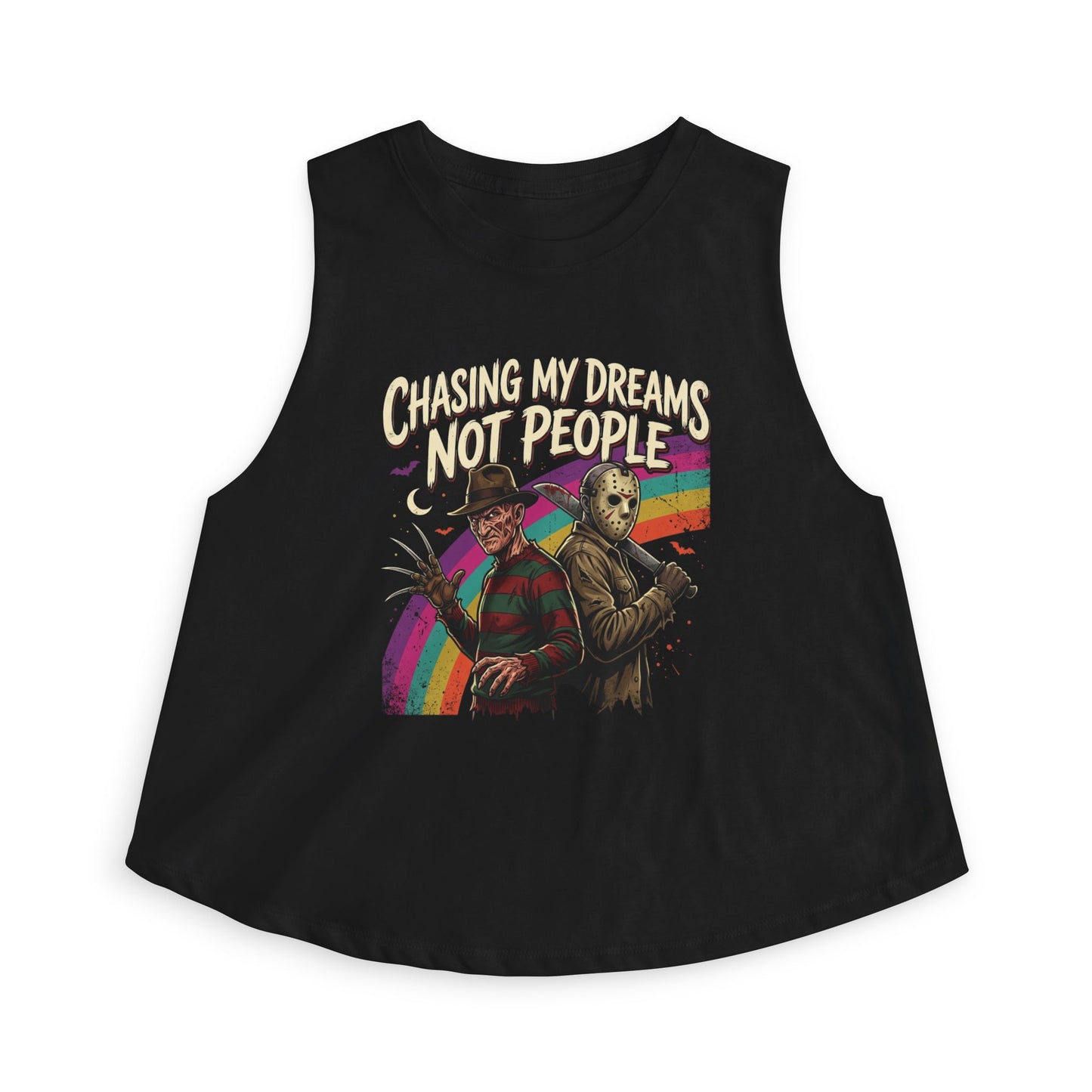 Chasing My Dreams Not People Crop Top | Retro Horror Movie Mashup