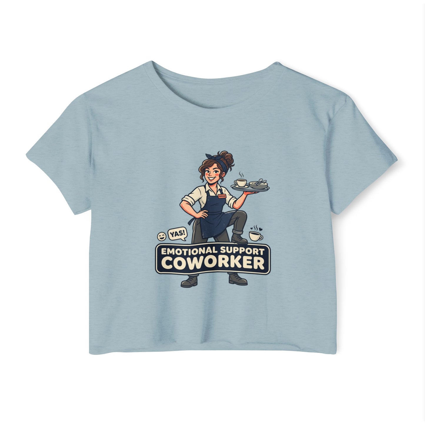 Emotional Support Coworker Crop Top — Funny Festival Women's Tee
