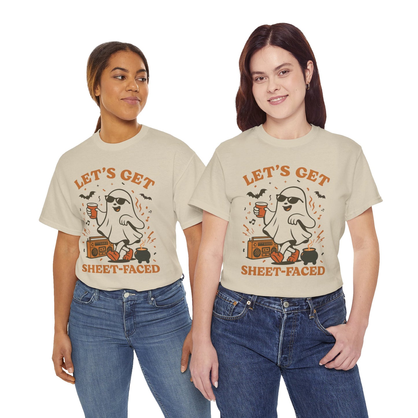 Ghost Party Tee, Halloween Shirt, Unisex Heavy Cotton Tee, Fun Graphic T-Shirt, Casual Wear, October Festivity Apparel