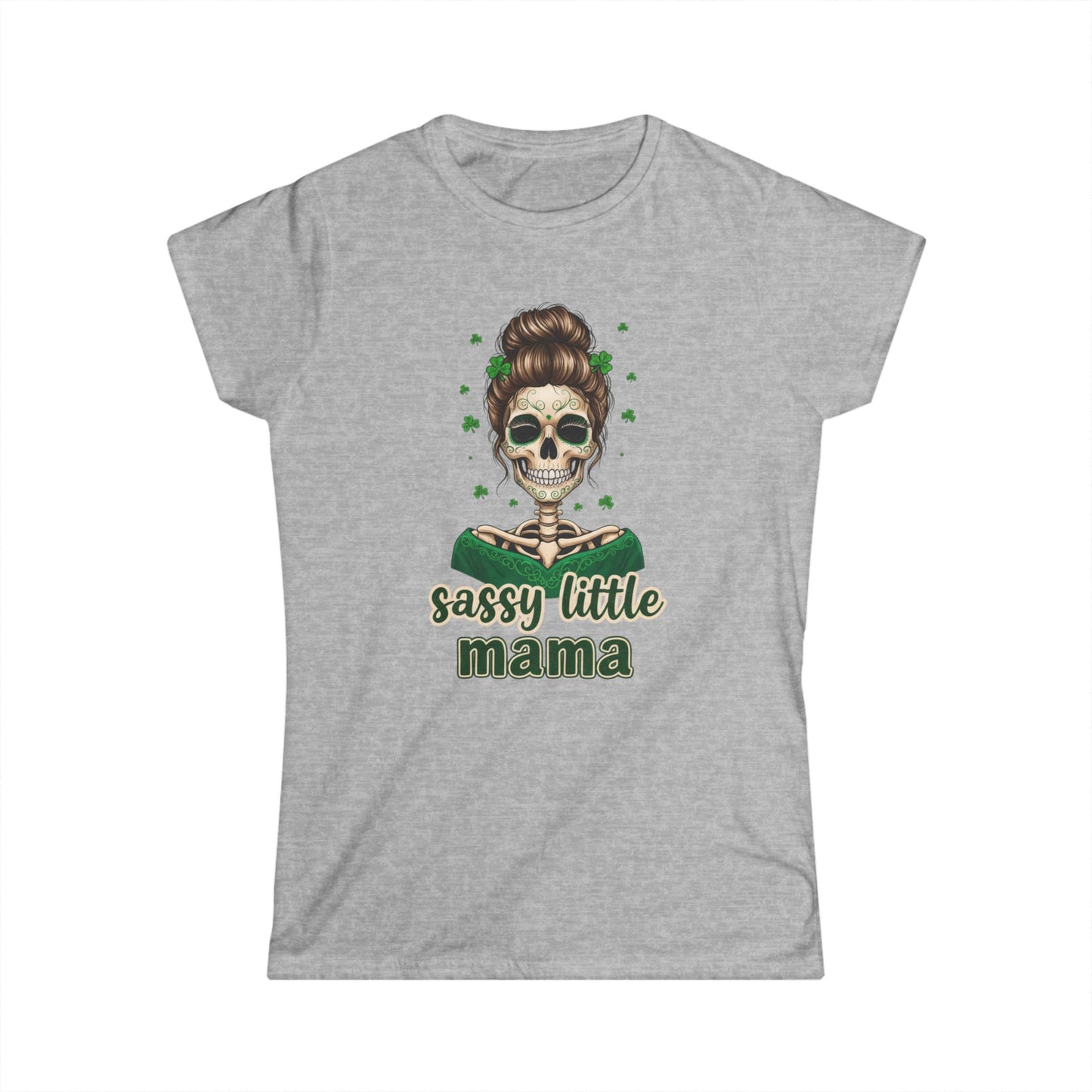 Sassy Little Mama skull design Tee | Mother's Day, St. Patrick's inspired