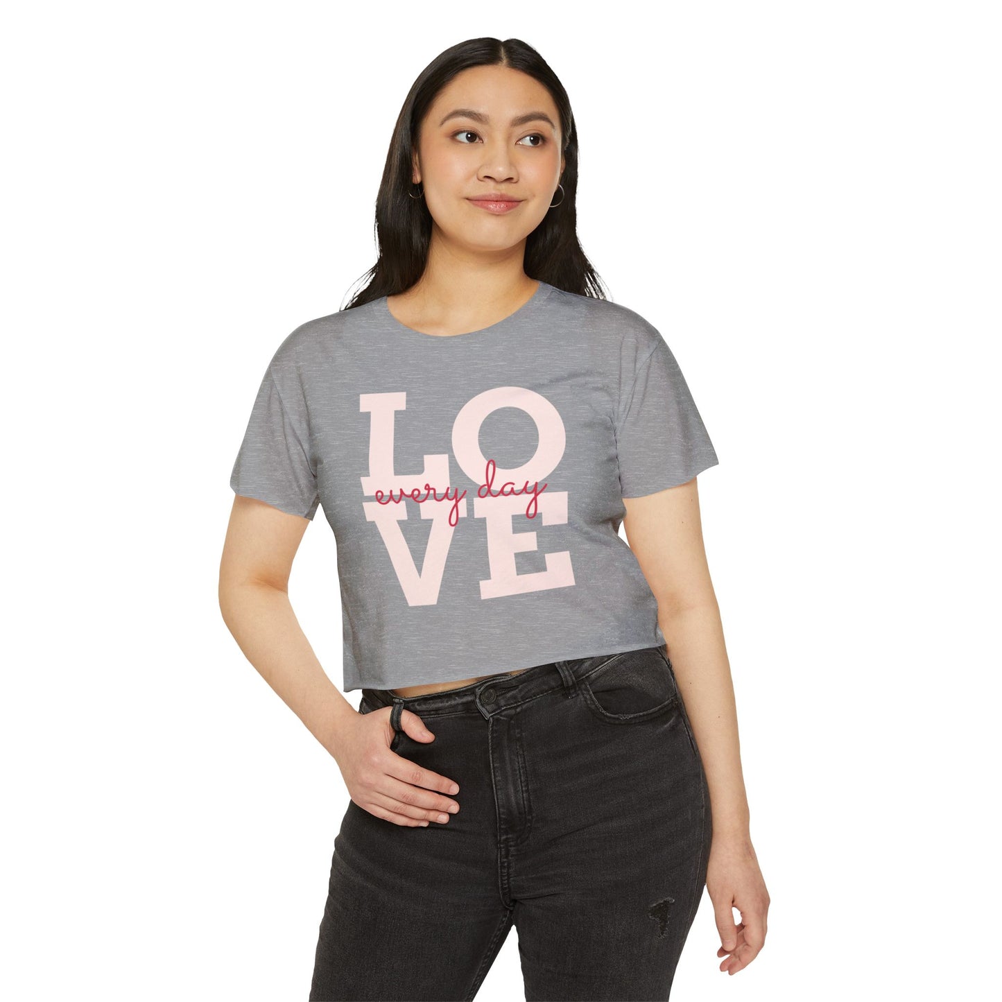 LOVE Every Day Crop Top — Women's Casual Festival Tee