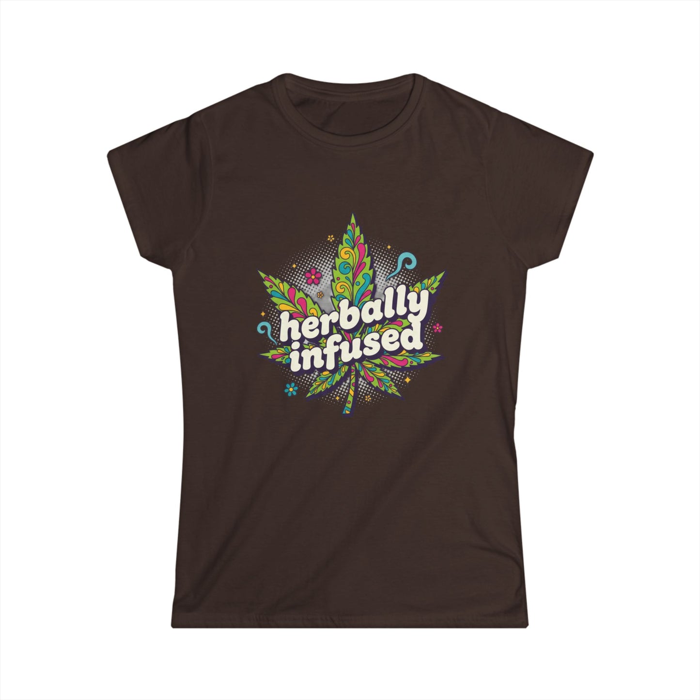 Herbily Infused Tee — Women's Softstyle Cannabis-Inspired Graphic T-Shirt