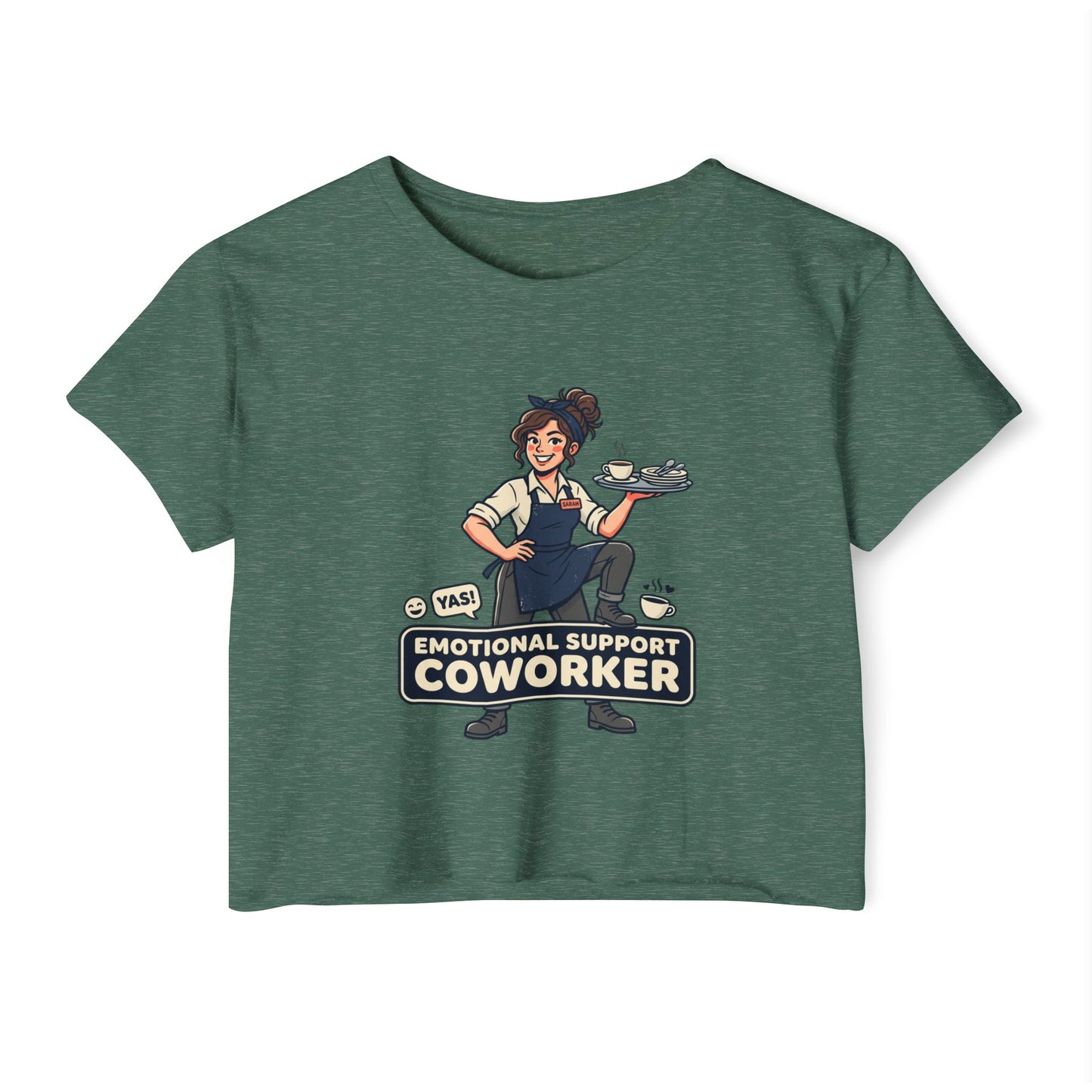 Emotional Support Coworker Crop Top — Funny Festival Women's Tee