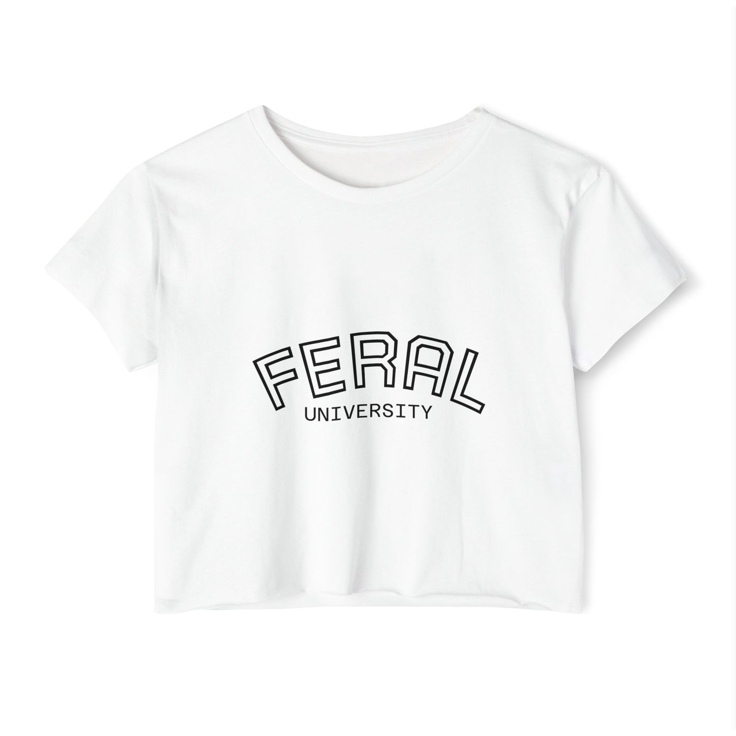 Feral University Crop Top — Women's Festival Graphic Tee