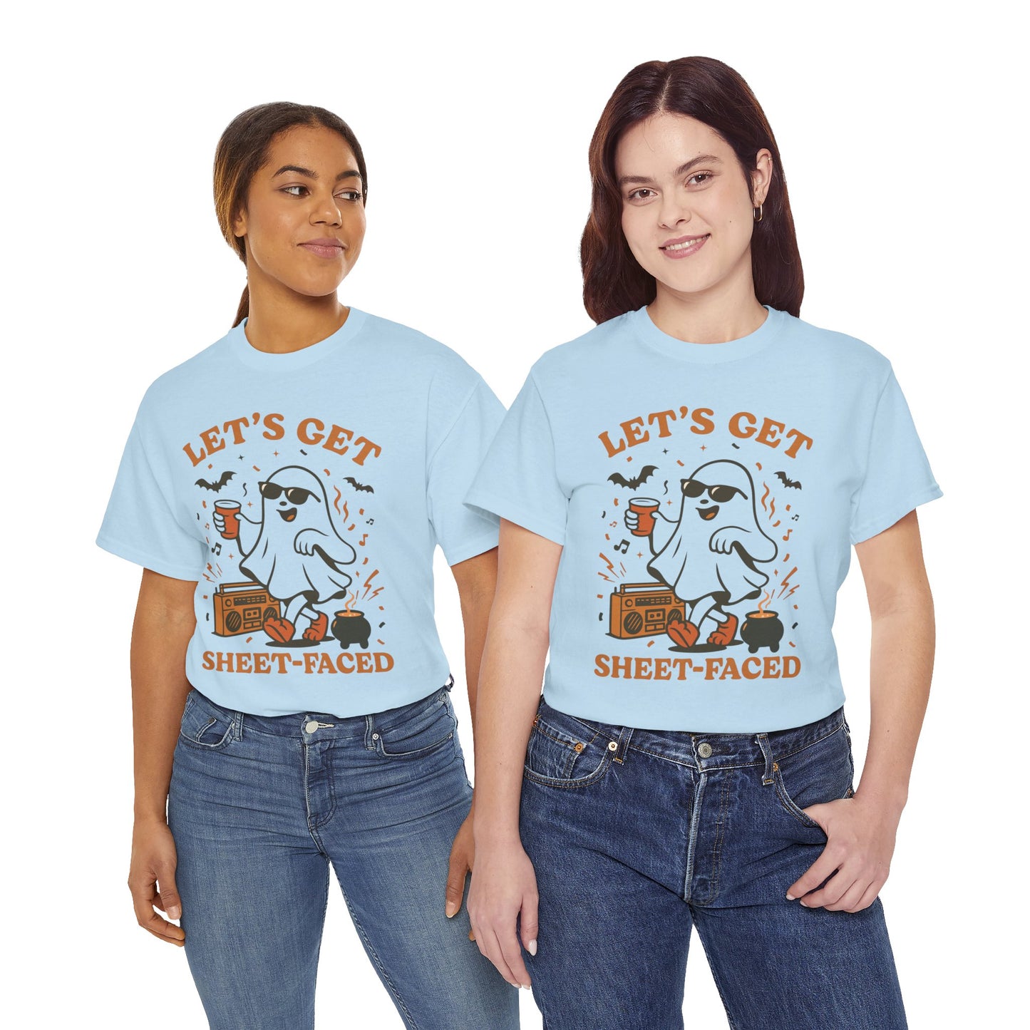 Ghost Party Tee, Halloween Shirt, Unisex Heavy Cotton Tee, Fun Graphic T-Shirt, Casual Wear, October Festivity Apparel