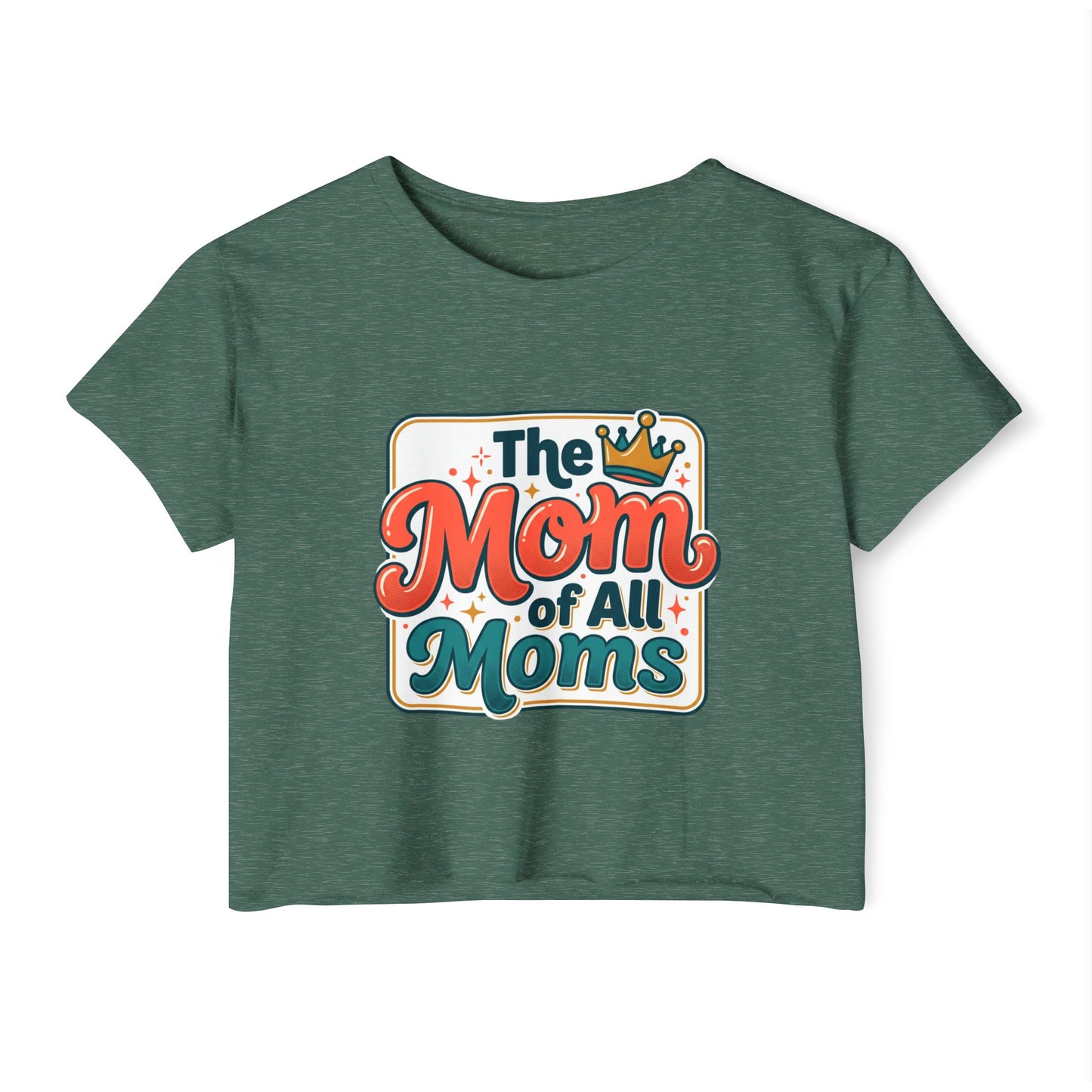 Crop Top — "The Mom of All Moms" Retro Mother's Day Graphic