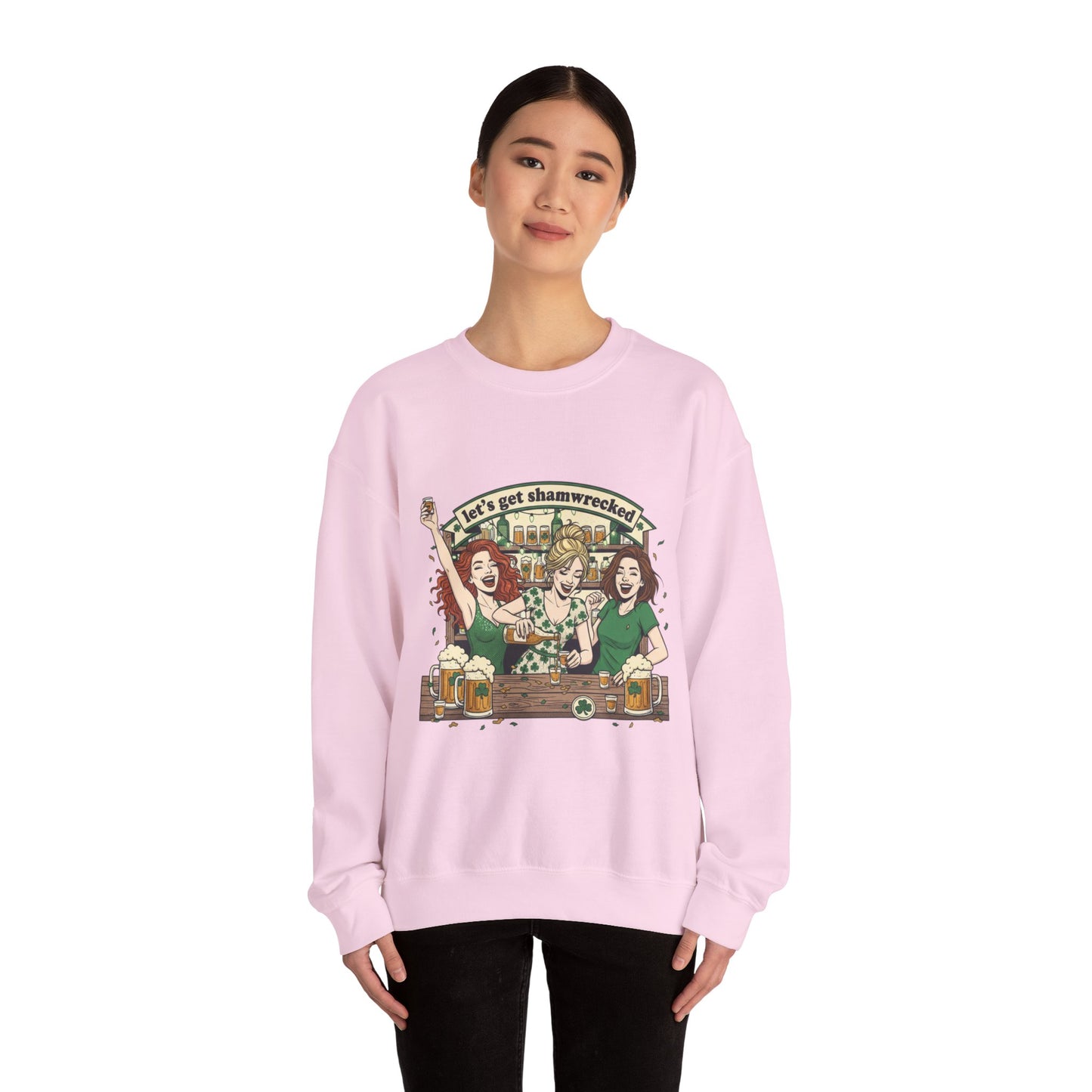 Let's Get Shamrocked Irish Pub Party Sweatshirt | St. Patrick's Day Beer Girls