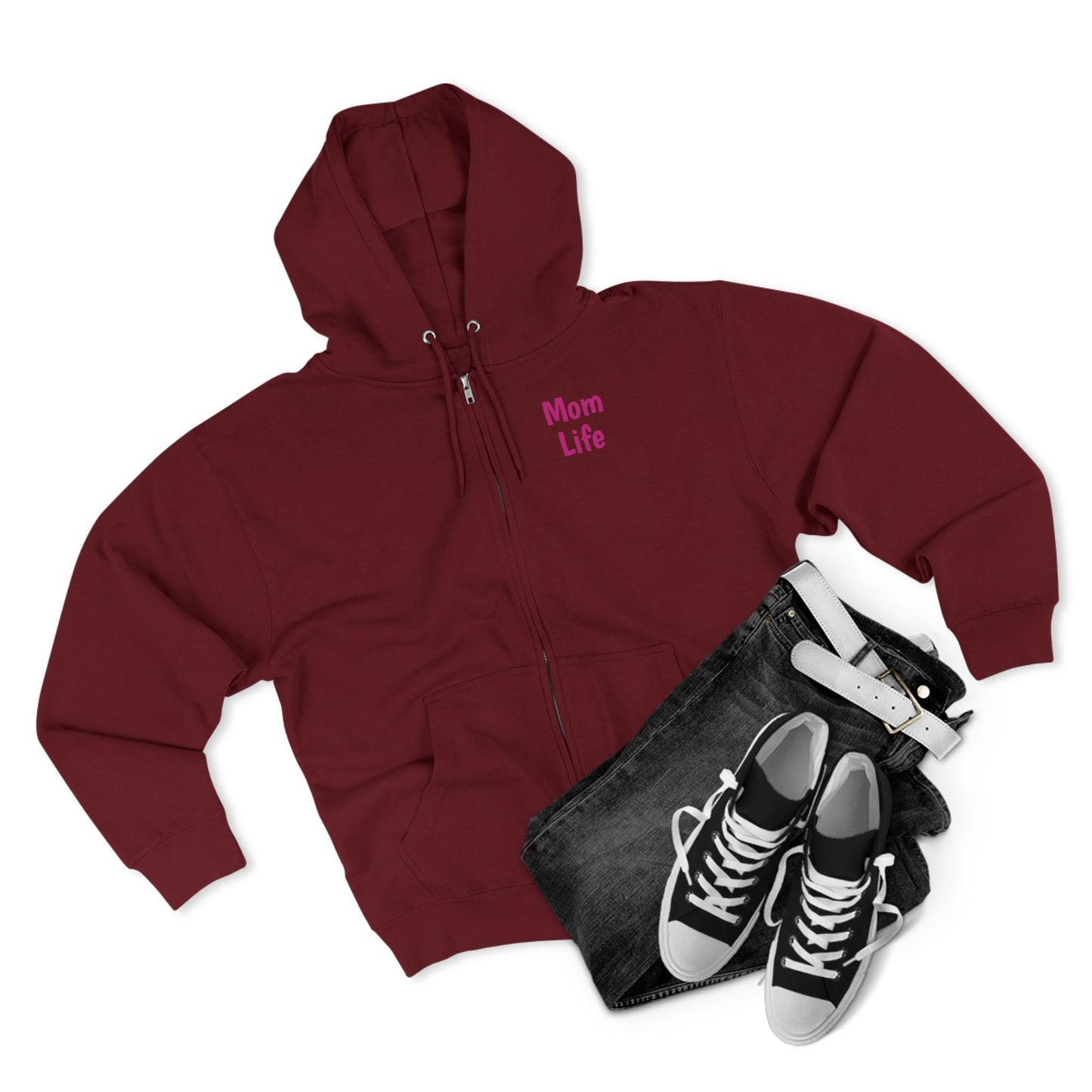 Mom Life Floral Unisex Zip Hoodie - Cozy Casual Wear for Moms