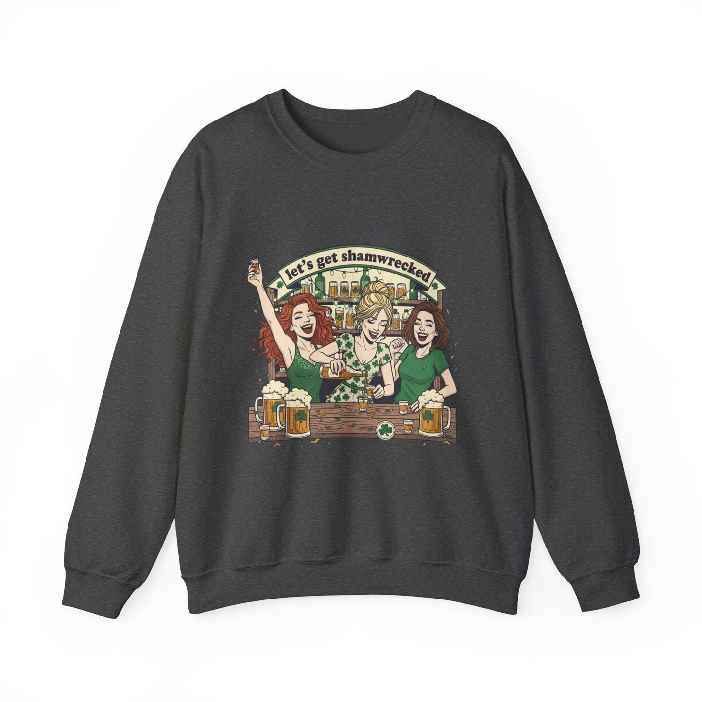 Let's Get Shamrocked Irish Pub Party Sweatshirt | St. Patrick's Day Beer Girls