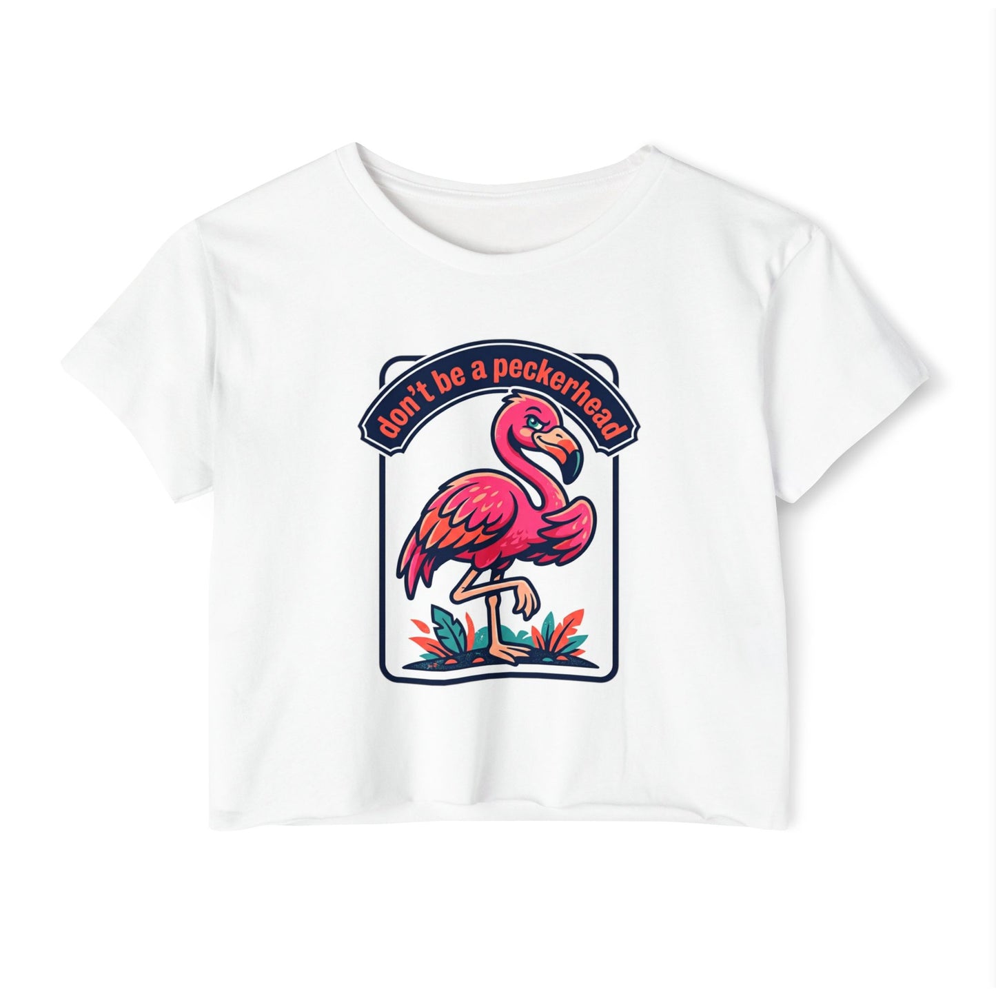 Flamingo 'Don't Be a Peckerhead' Festival Crop Top