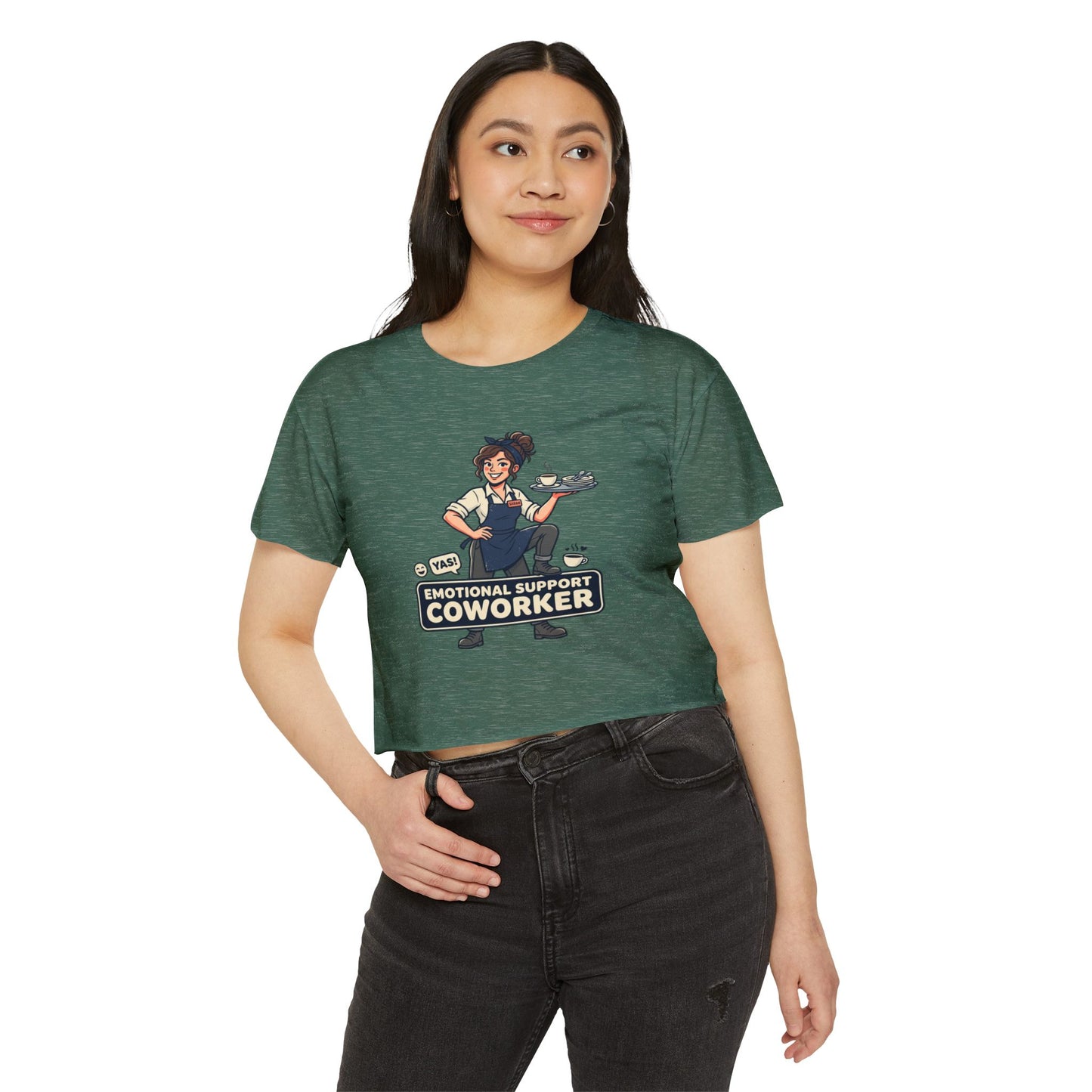Emotional Support Coworker Crop Top — Funny Festival Women's Tee