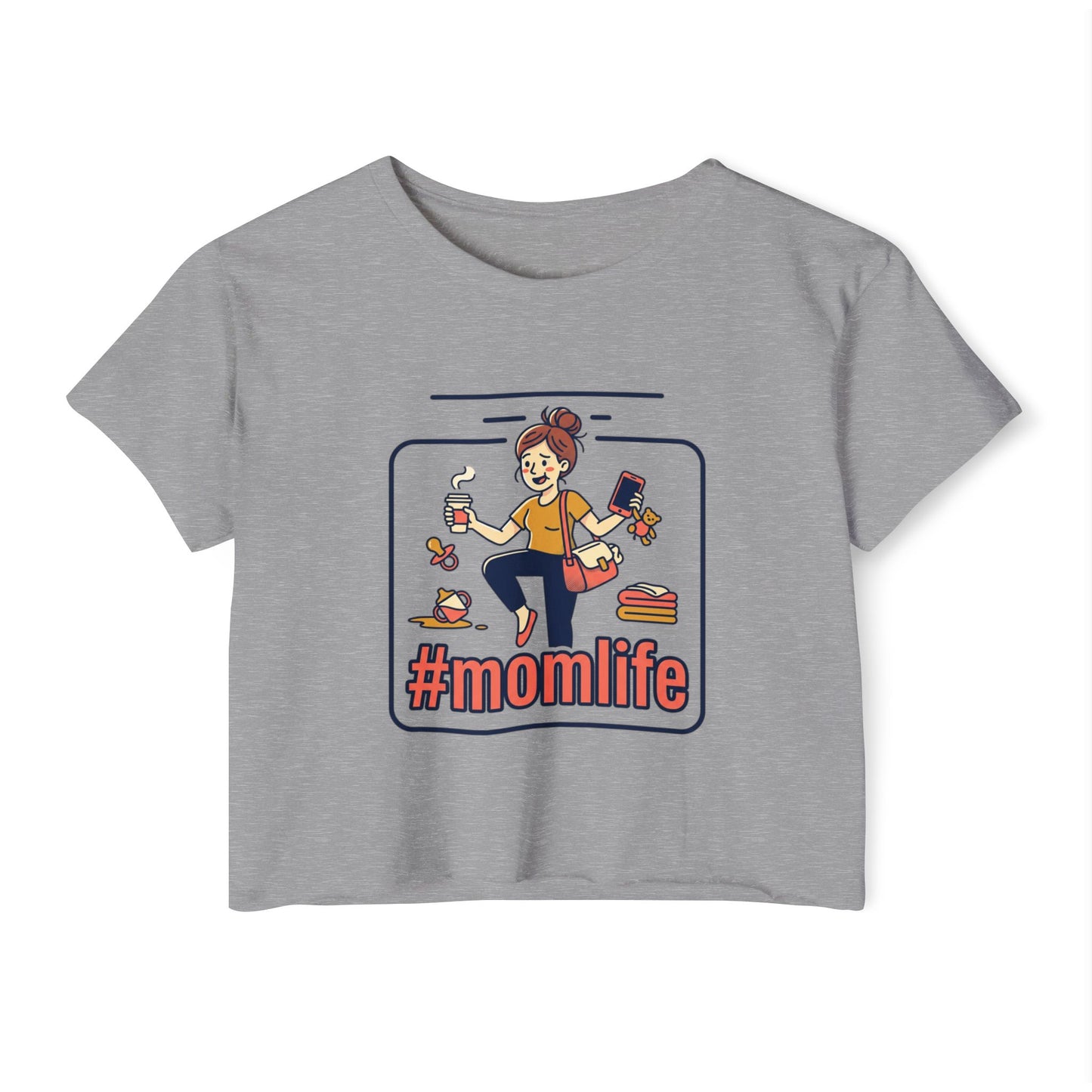 #momlife Crop Top — Cute Mom Life Graphic Women's Festival Tee