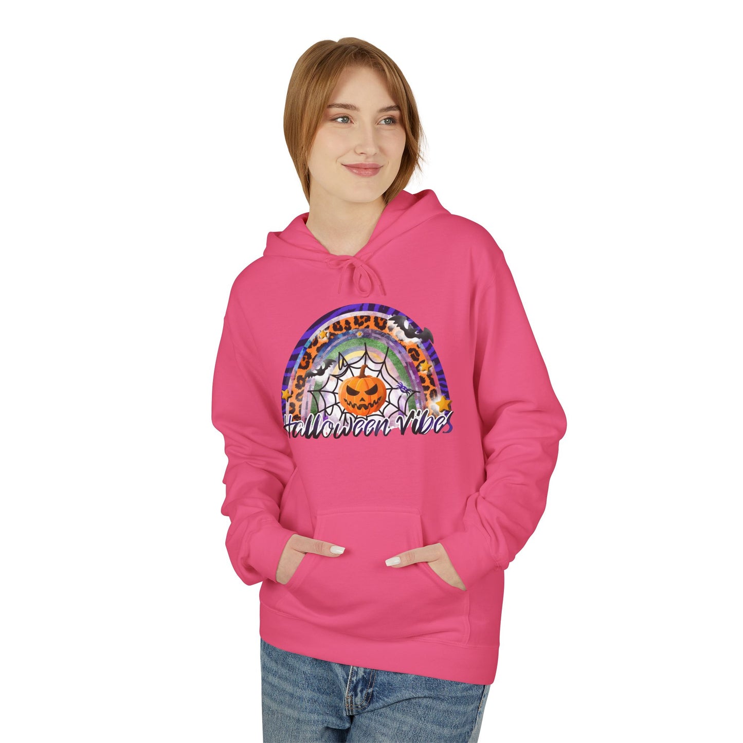 Halloween Vibes Unisex Softstyle Hoodie, Cozy Fall Sweatshirt, Autumn Fashion, Spooky Season Wear, Perfect for Halloween