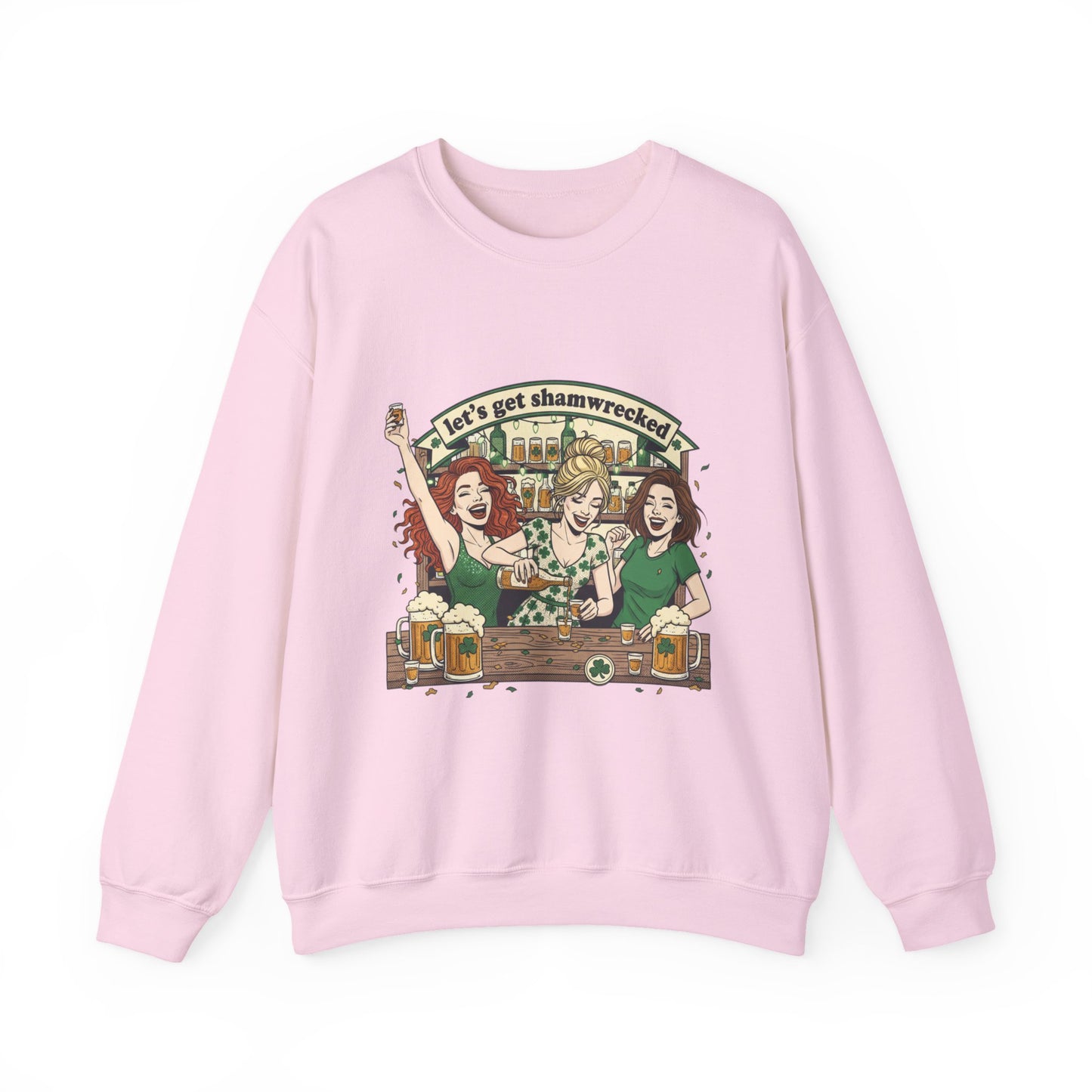 Let's Get Shamrocked Irish Pub Party Sweatshirt | St. Patrick's Day Beer Girls