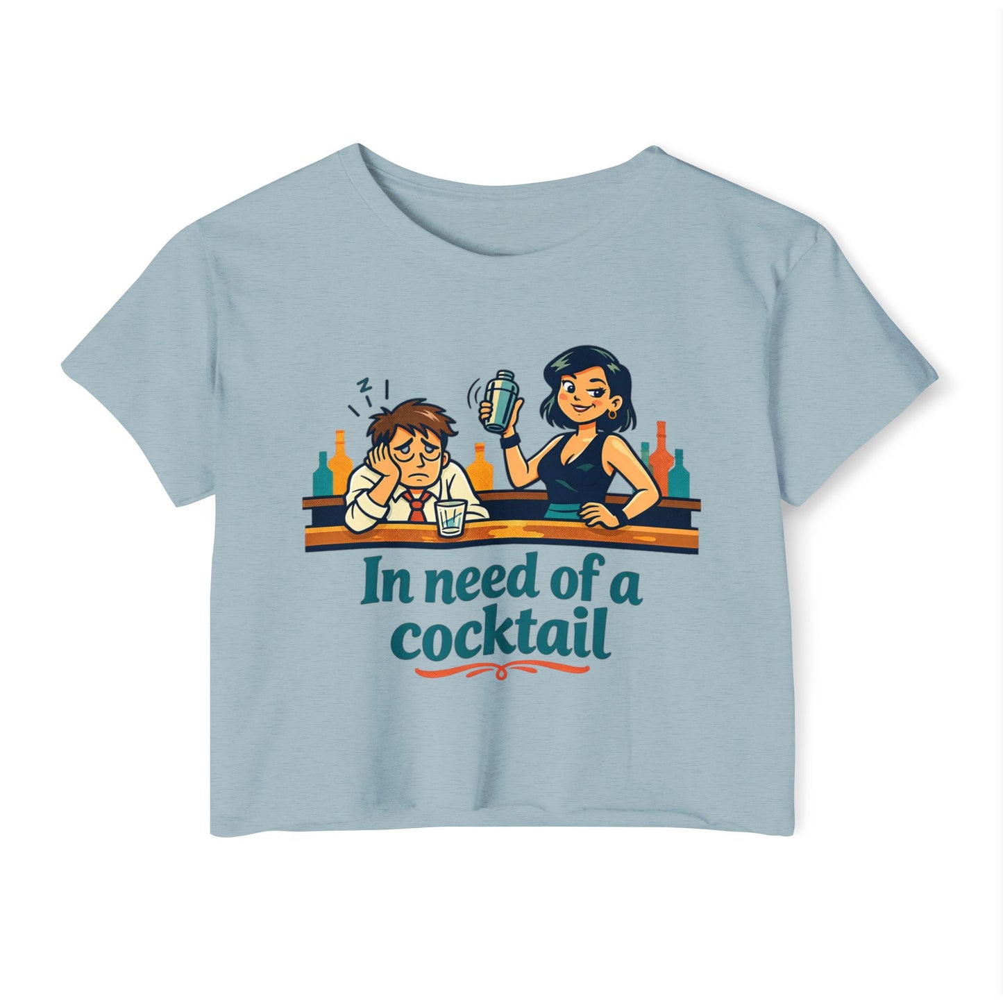 In Need of a Cocktail crop top | Women's festival shirt, bar humor