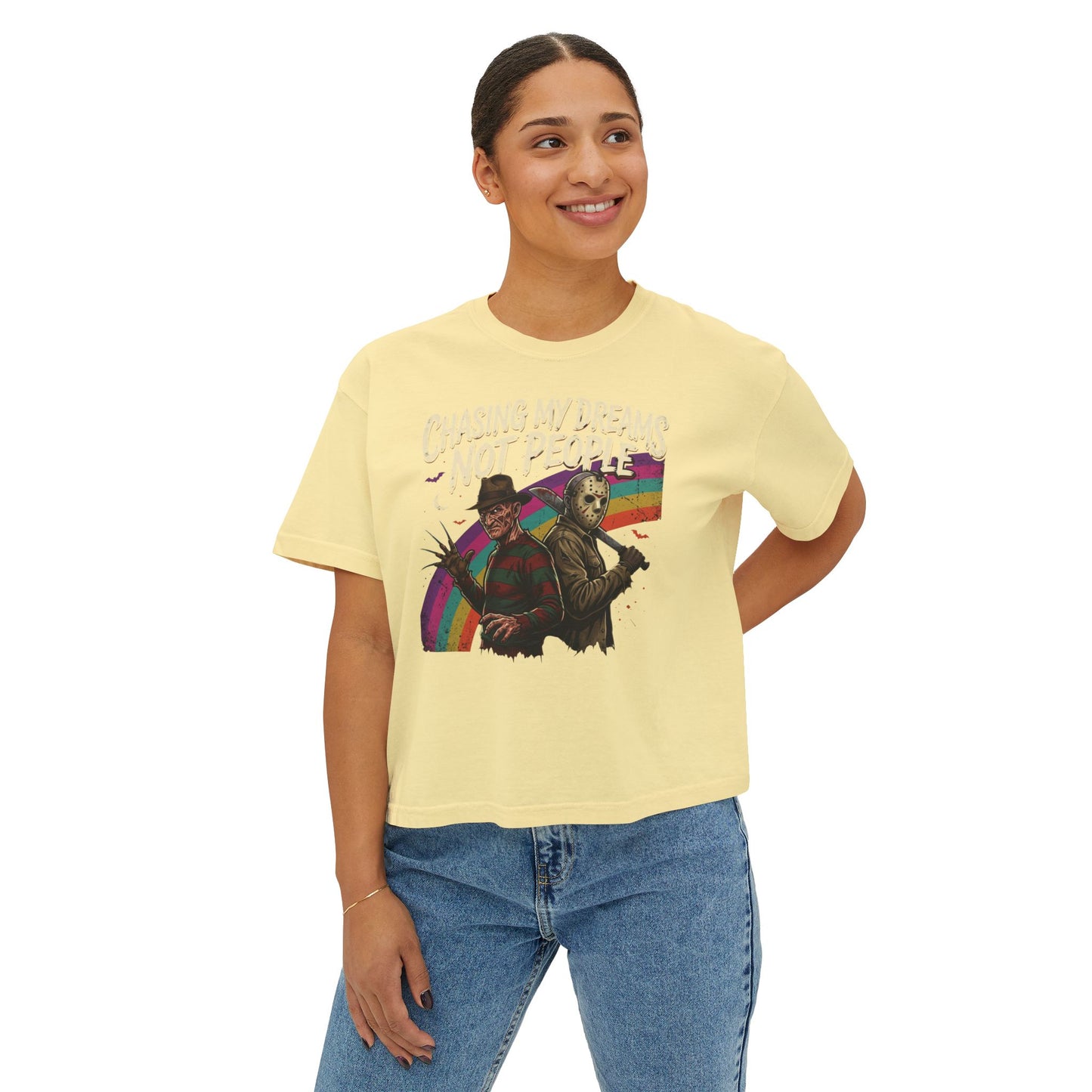 Chasing My Dreams Not People Graphic Tee | Horror Rainbow Design