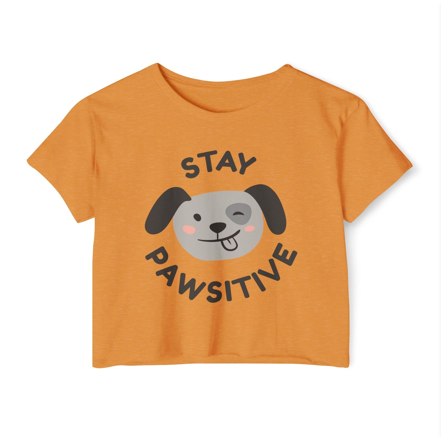 Stay Pawsitive Dog Crop Top — Women's Cute Festival Tee