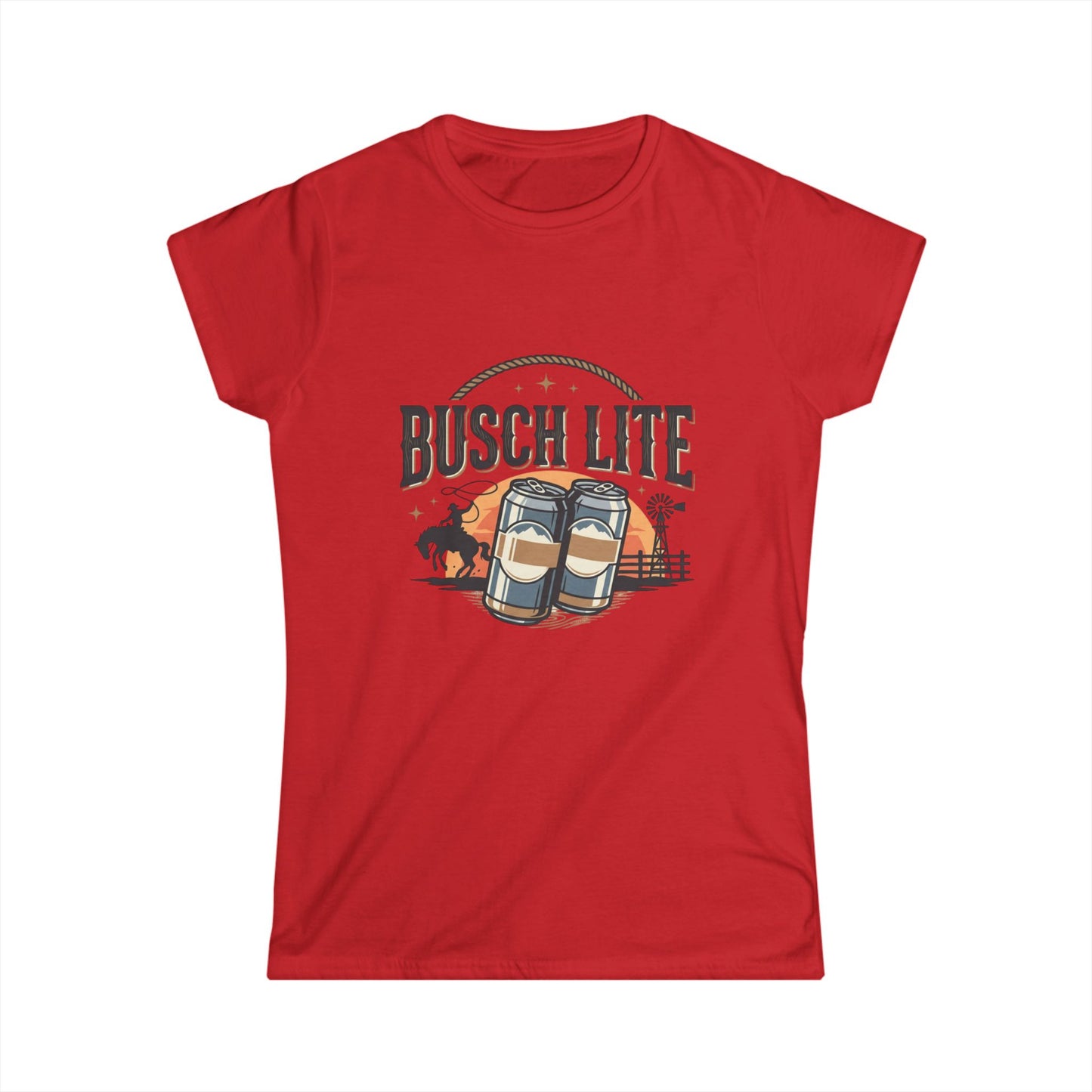 Busch Lite beer cans Tee | Vintage brewery logo, picnic scene
