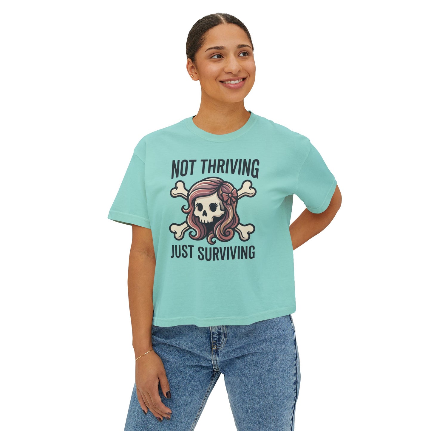 Not Thriving Just Surviving Skull Tee
