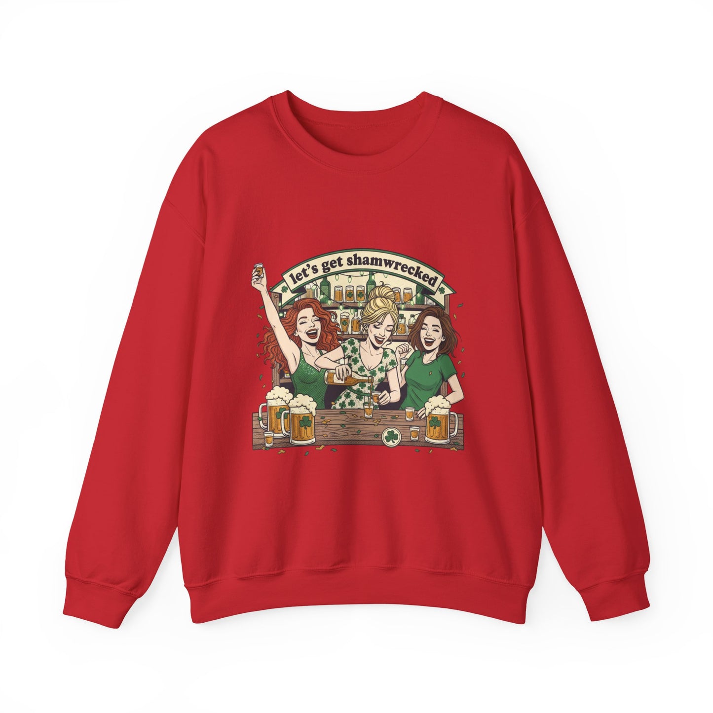 Let's Get Shamrocked Irish Pub Party Sweatshirt | St. Patrick's Day Beer Girls