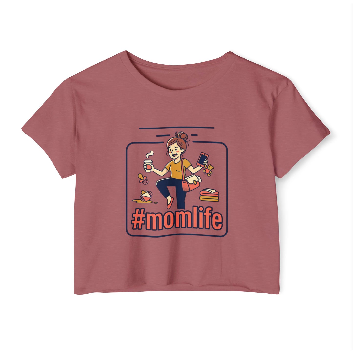#momlife Crop Top — Cute Mom Life Graphic Women's Festival Tee