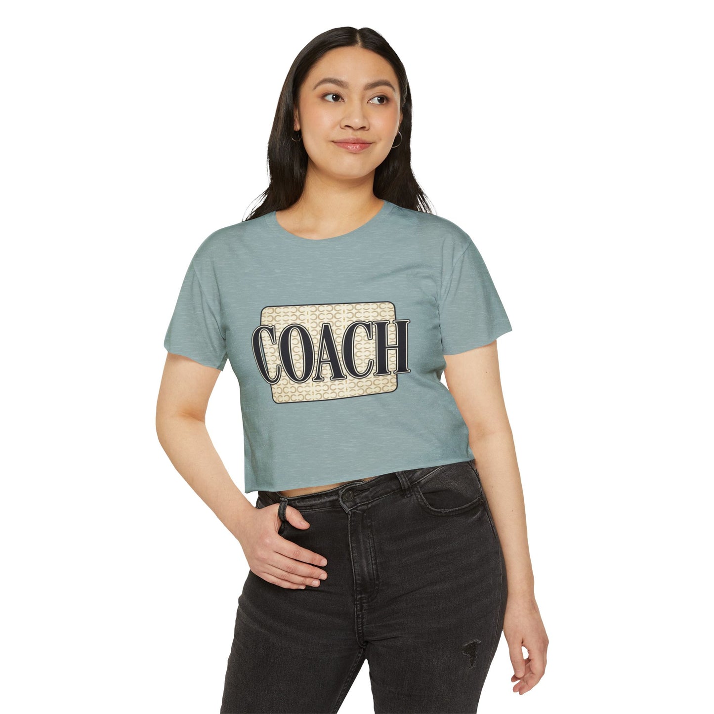Coach Cropped Tee — Vintage Logo Festival Crop Top for Women