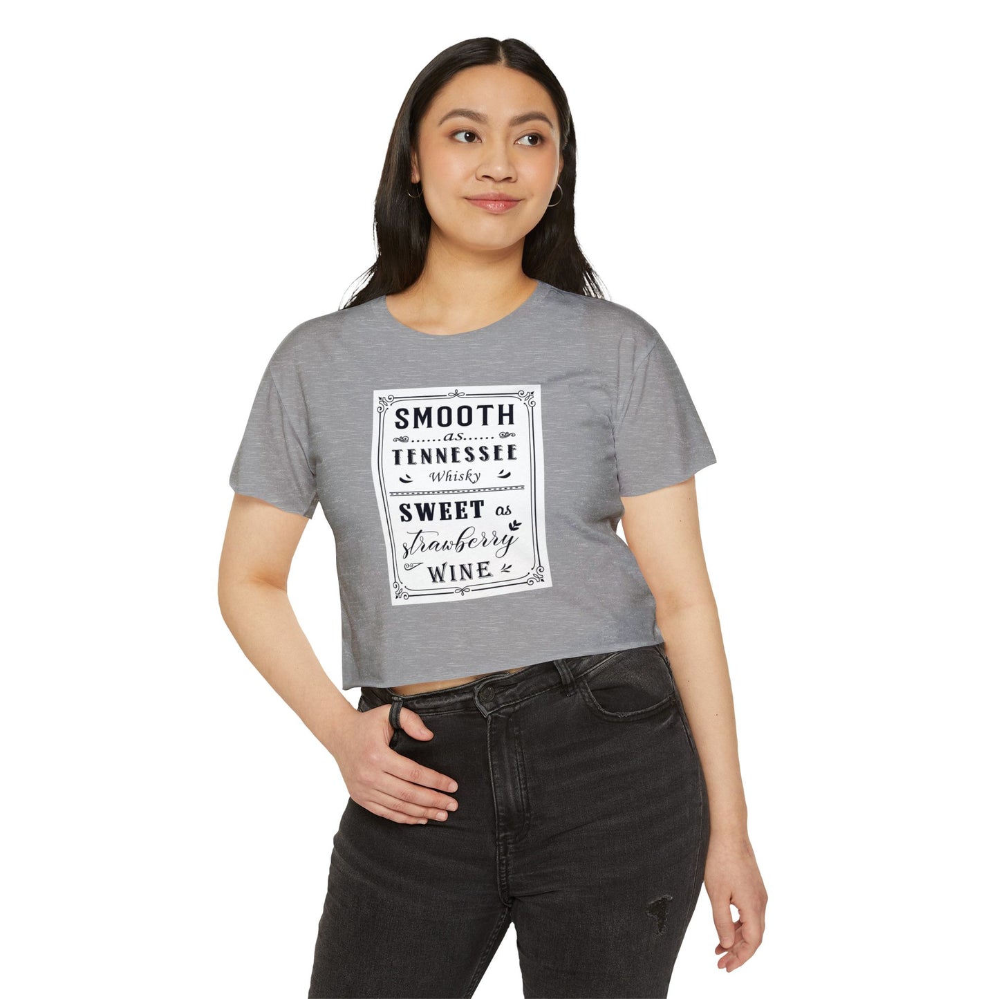 Crop Top — "Smooth as Tennessee Whiskey, Sweet as Strawberry Wine" Vintage Graphic