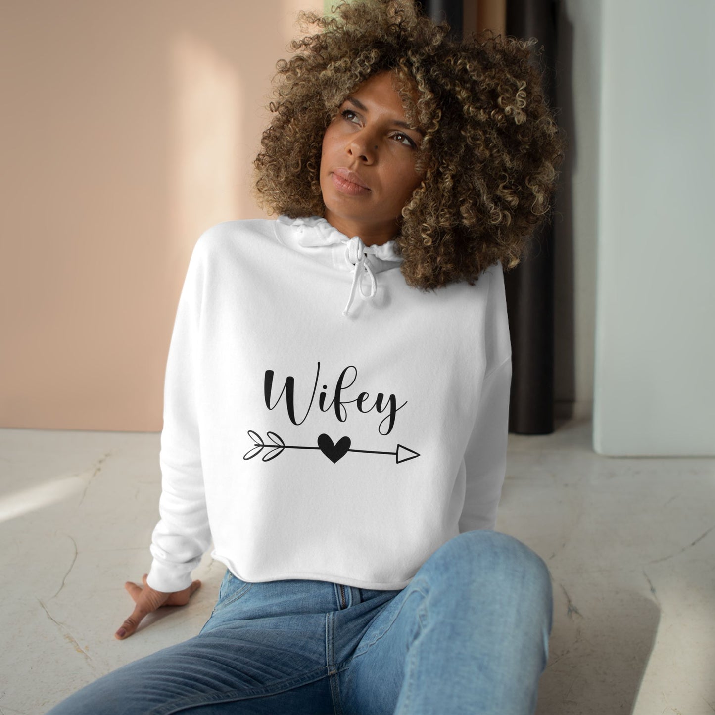 Wifey script with heart arrow Crop Hoodie | Bridal, Bachelorette