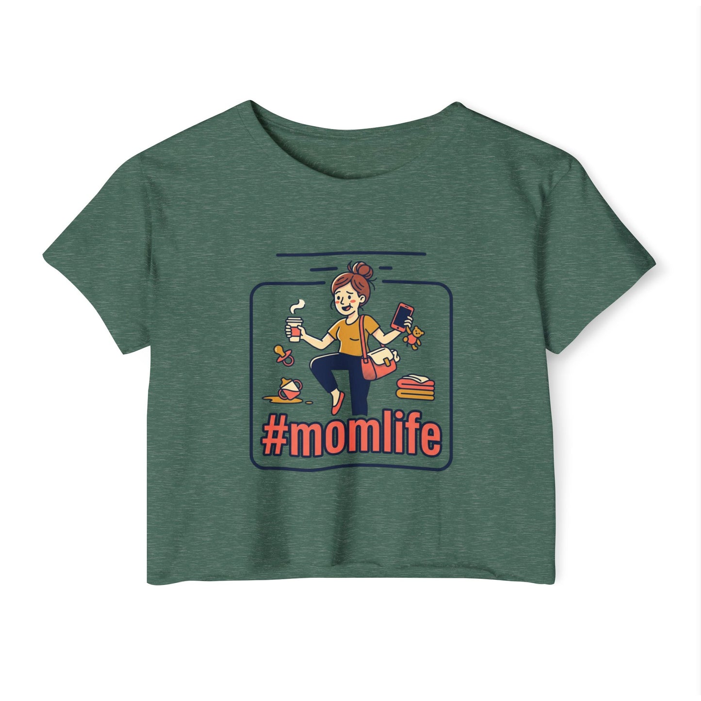 #momlife Crop Top — Cute Mom Life Graphic Women's Festival Tee