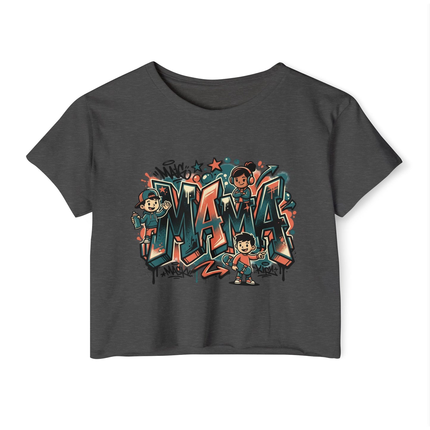 Mama Graffiti Crop Top — Urban Street Art Mother's Day Tee
