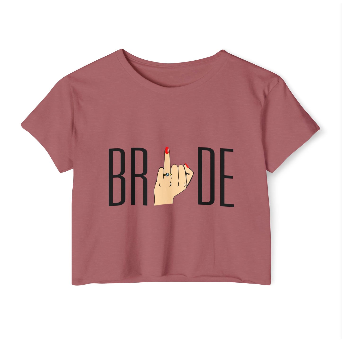 Bride with Pinky Promise Hand crop top | Bachelorette Party Tee