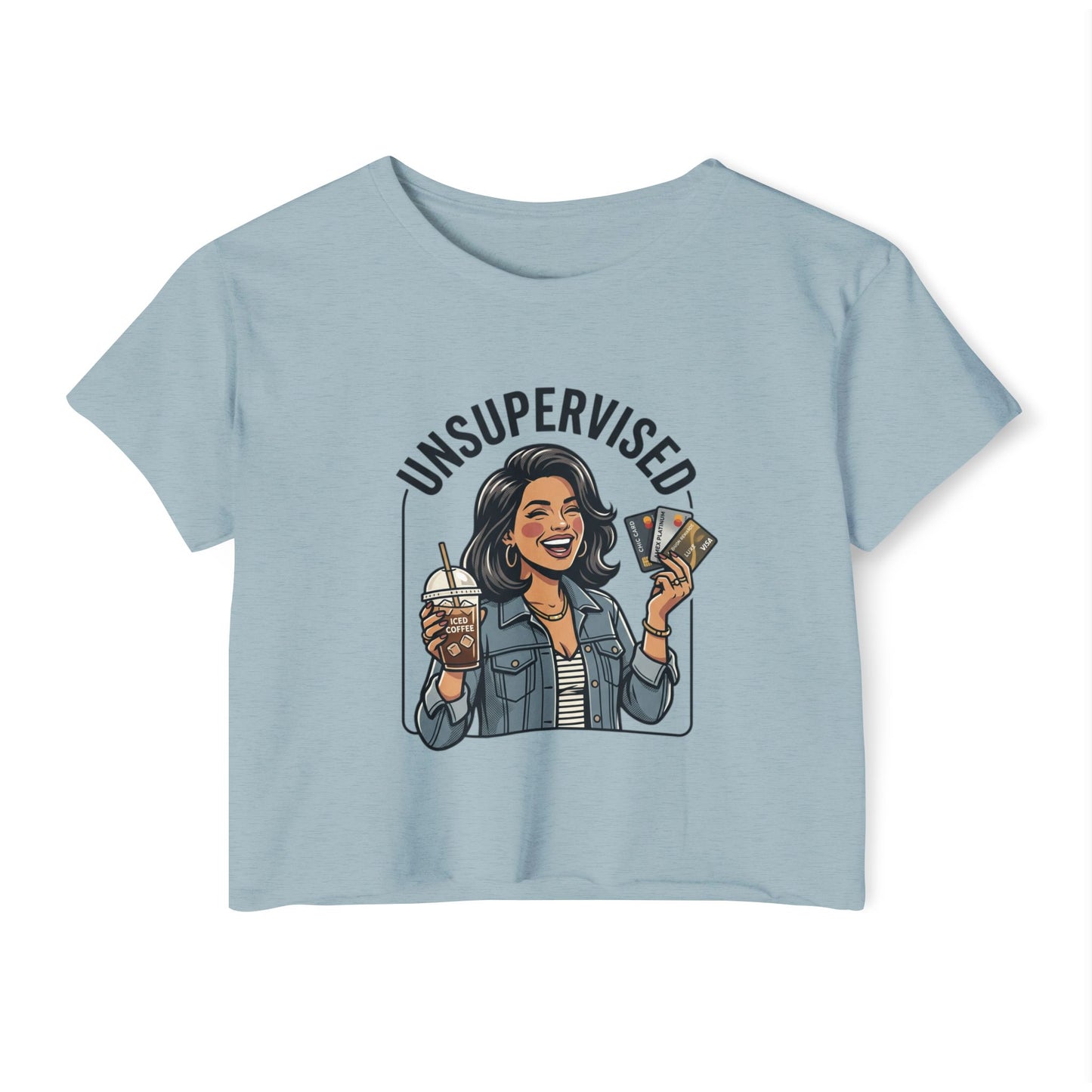 Crop Top — "Unsupervised" Graphic Women's Festival Crop Top