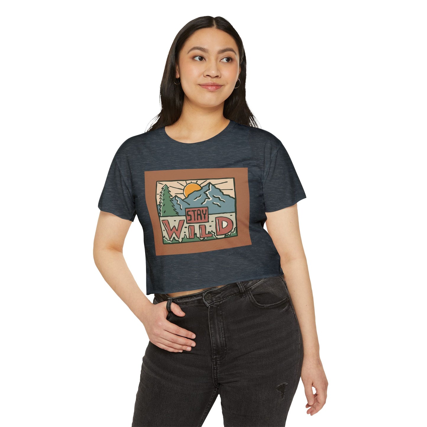 Stay Wild Crop Top — Women's Festival Graphic Tee