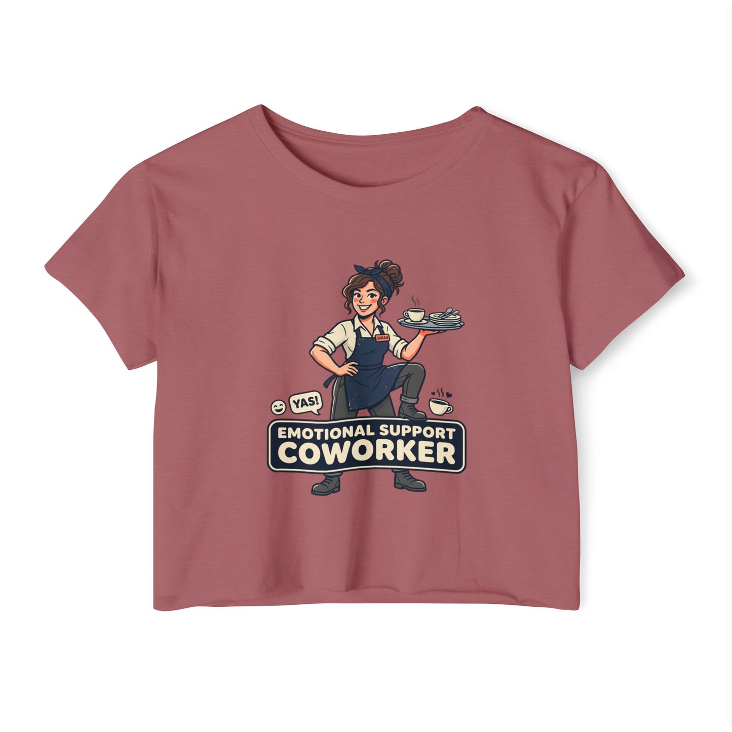 Emotional Support Coworker Crop Top — Funny Festival Women's Tee