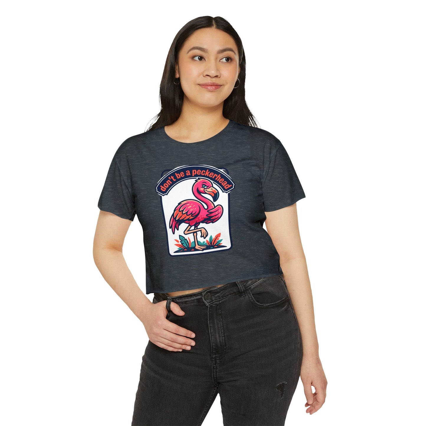 Flamingo 'Don't Be a Peckerhead' Festival Crop Top