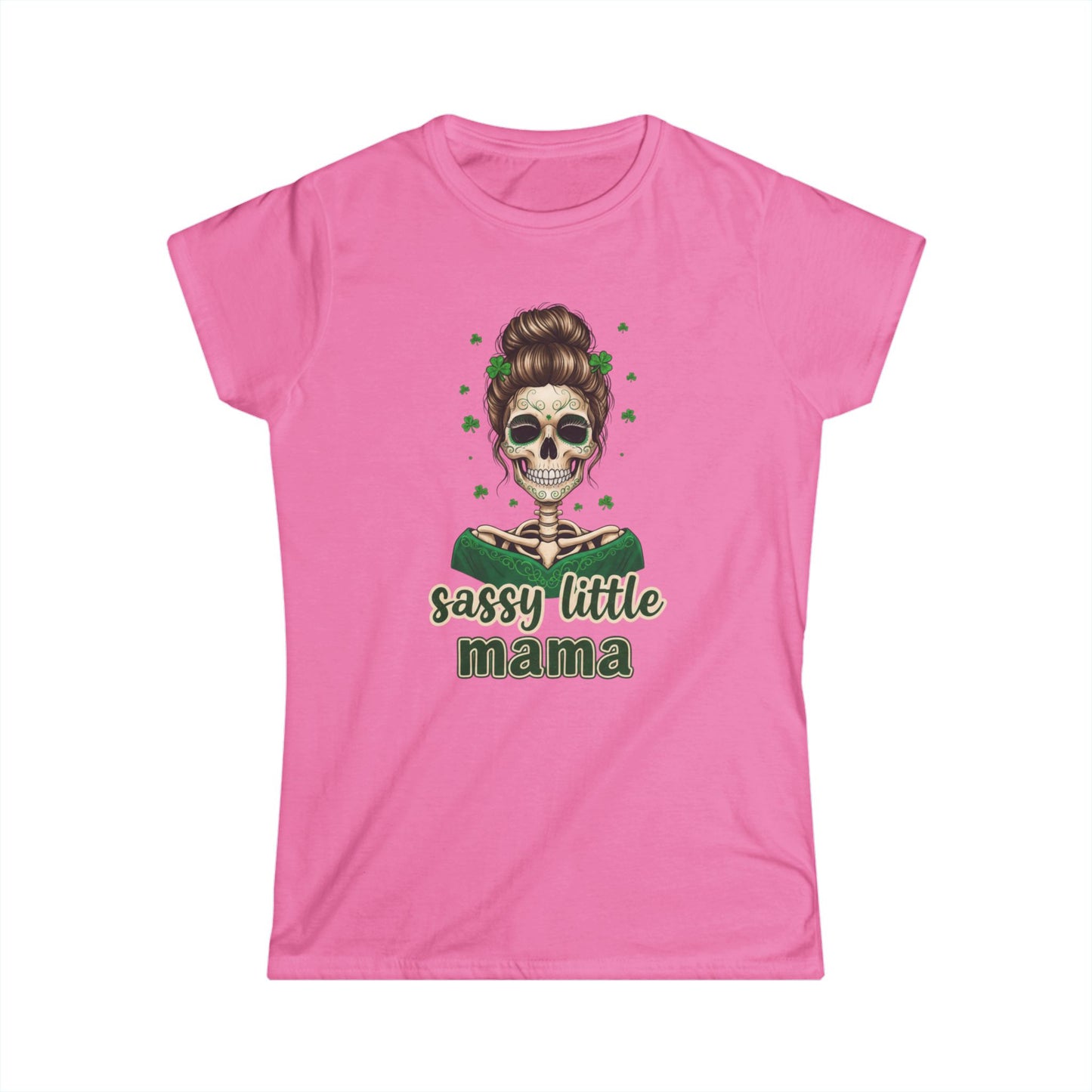 Sassy Little Mama skull design Tee | Mother's Day, St. Patrick's inspired