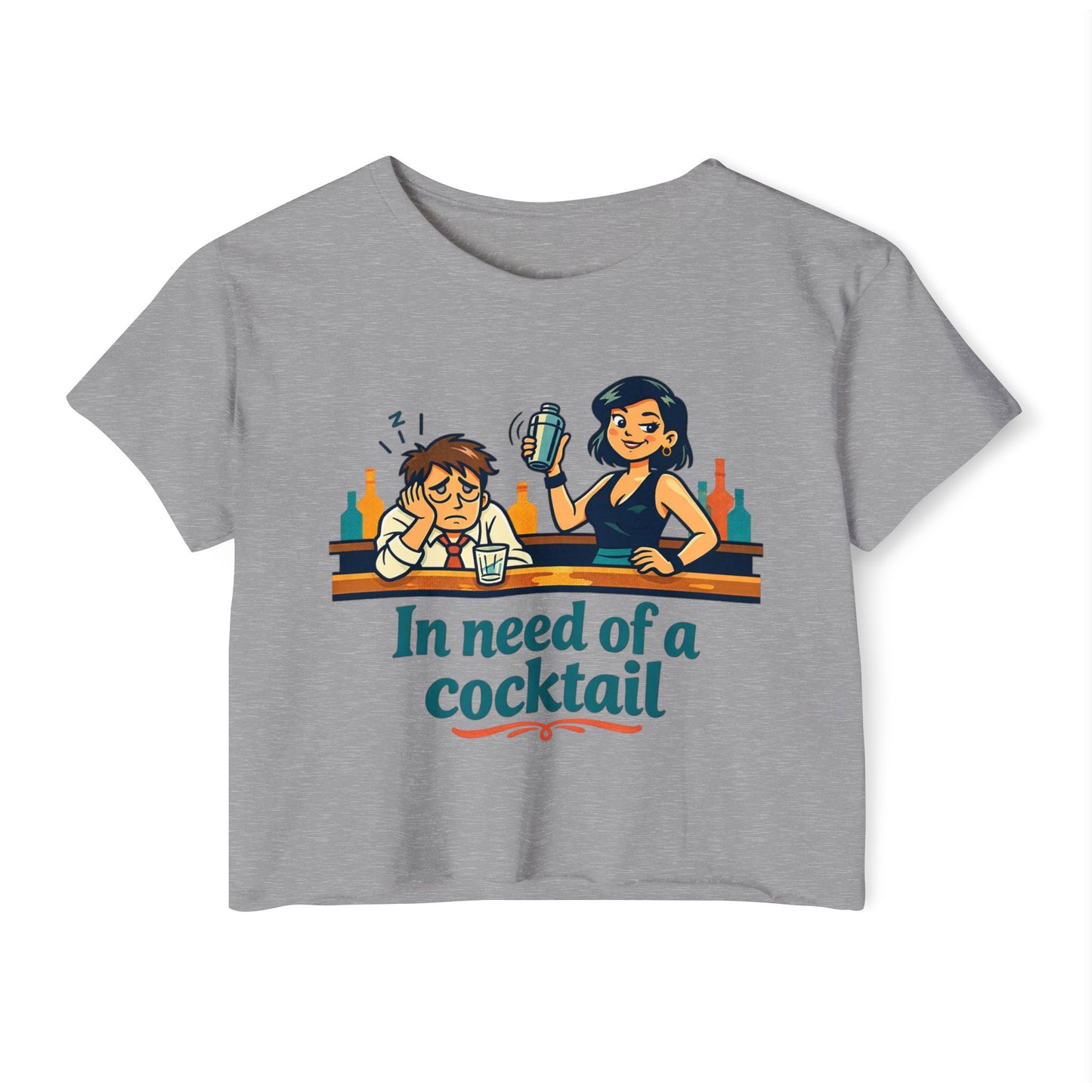 In Need of a Cocktail crop top | Women's festival shirt, bar humor