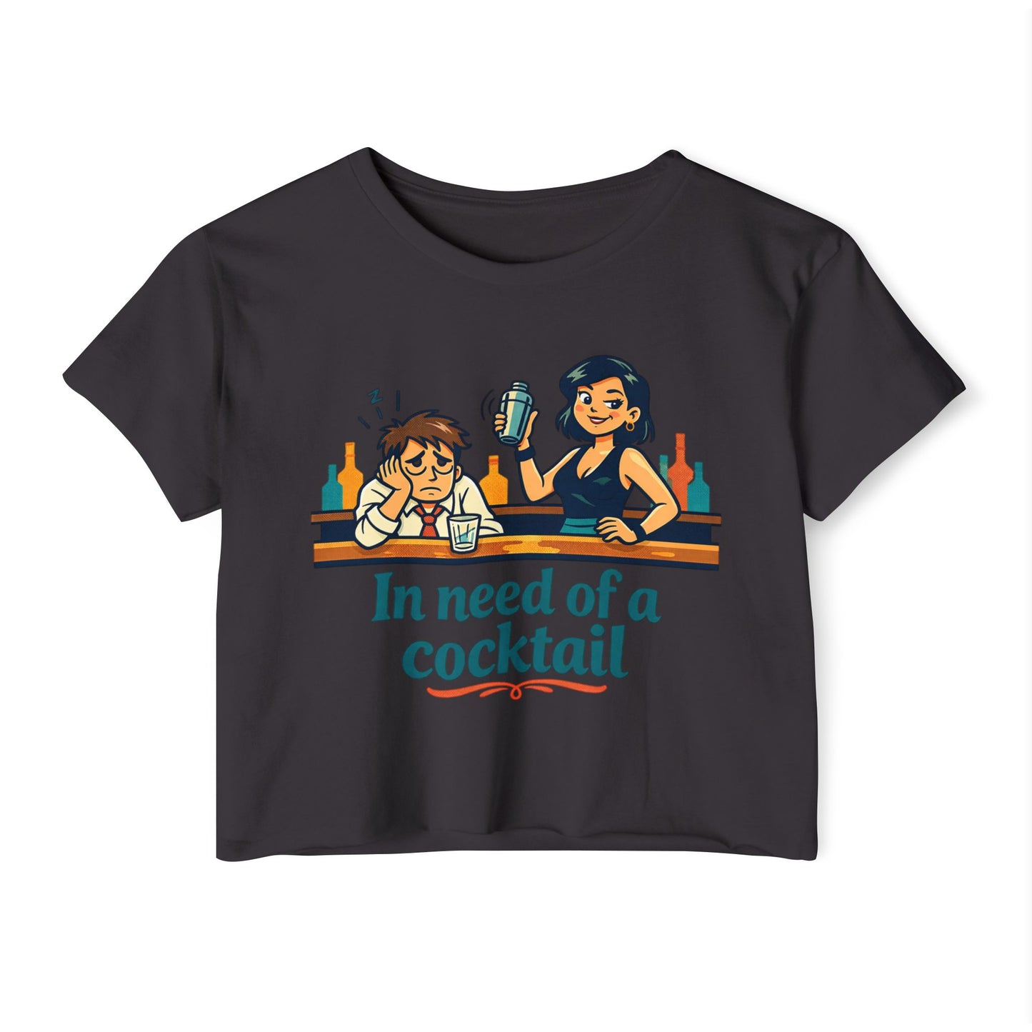 In Need of a Cocktail crop top | Women's festival shirt, bar humor