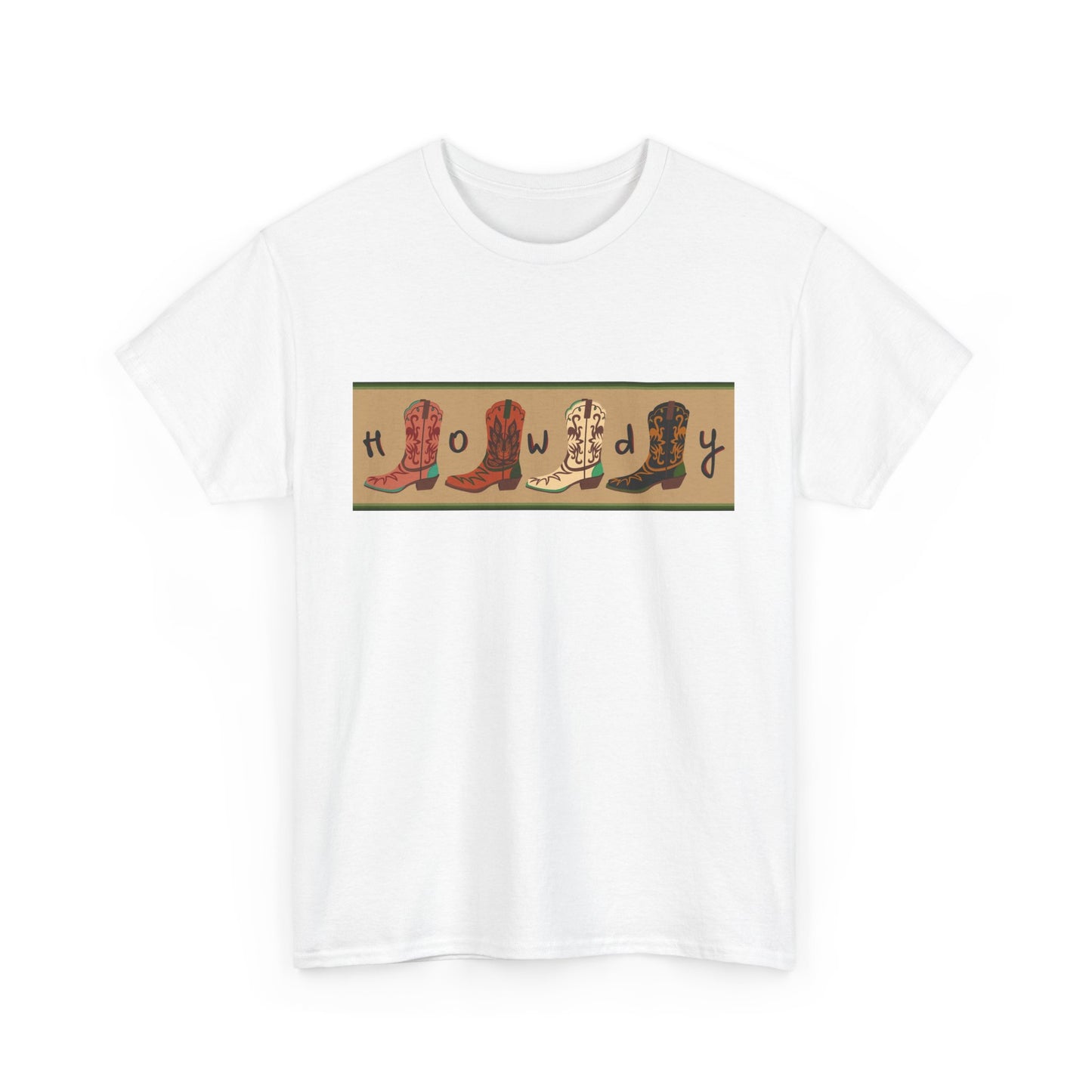 Howdy Western Unisex Heavy Cotton Tee - Comfortable & Fun Graphic T-Shirt for Casual Outings
