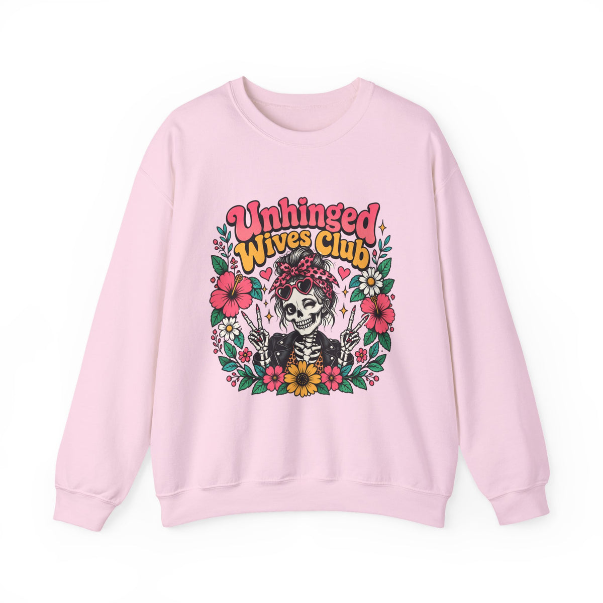 Unhinged Wives Club Skeleton Floral Sweatshirt