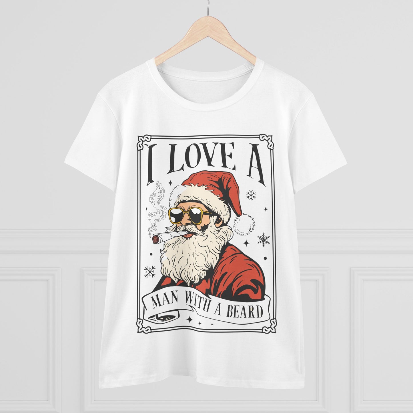 Santa Women's Tee, Funny Christmas Shirt, Holiday Gift for Her, Cute Santa Graphic Tee, Santa Lover Apparel, christmas