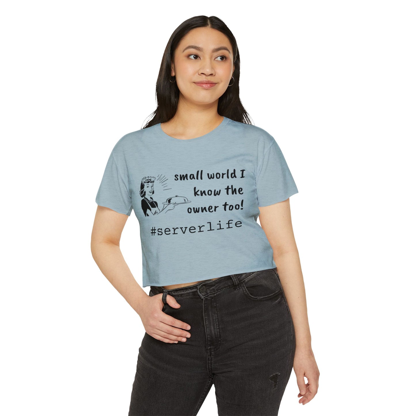 Festival Crop Top for Servers, Cute Server Life Shirt, Women's Graphic Tee, Summer Festival Outfit, Fun Restaurant Top, Gift for Servers